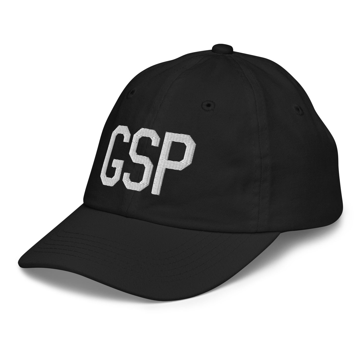 Airport Code Kid's Baseball Cap - White • GSP Greenville-Spartanburg • YHM Designs - Image 13