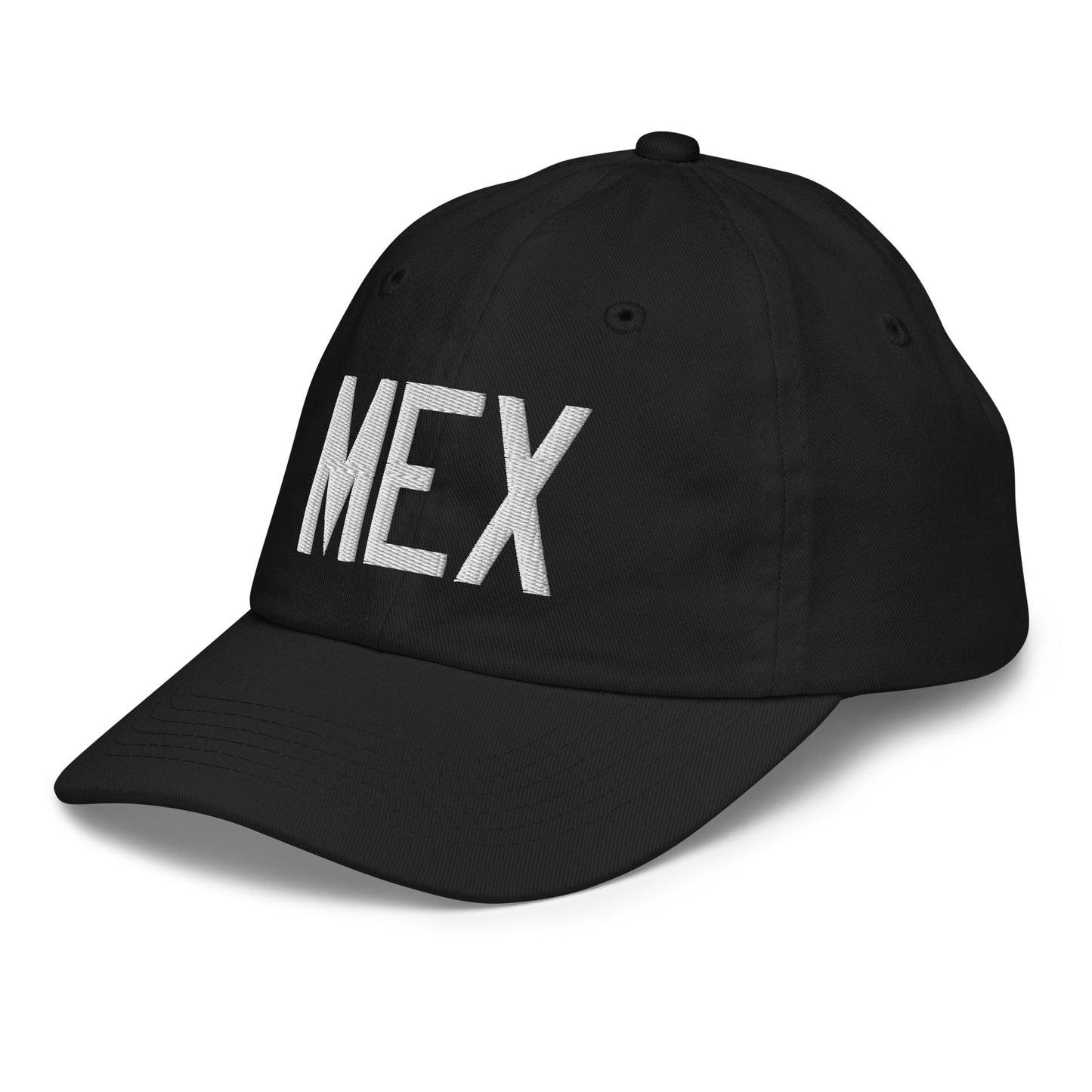 Airport Code Kid's Baseball Cap - White • MEX Mexico City • YHM Designs - Image 13