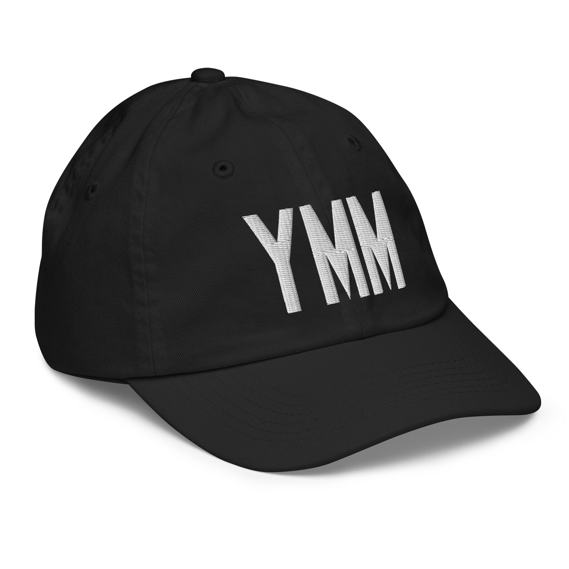 Airport Code Kid's Baseball Cap - White • YMM Fort McMurray • YHM Designs - Image 12