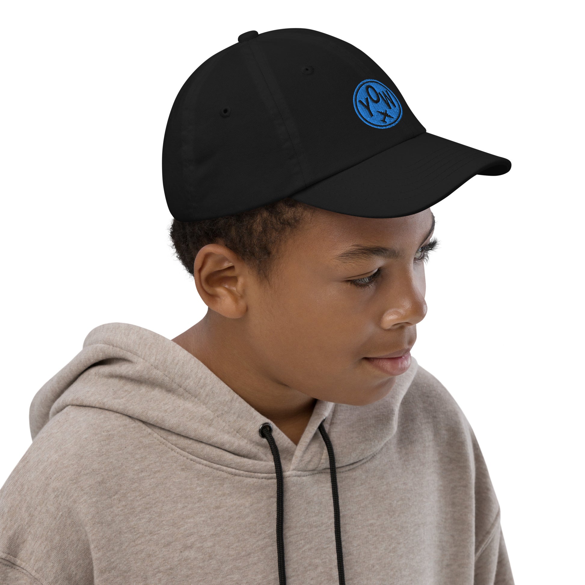 Roundel Kid's Baseball Cap - Aqua • YOW Ottawa • YHM Designs - Image 06