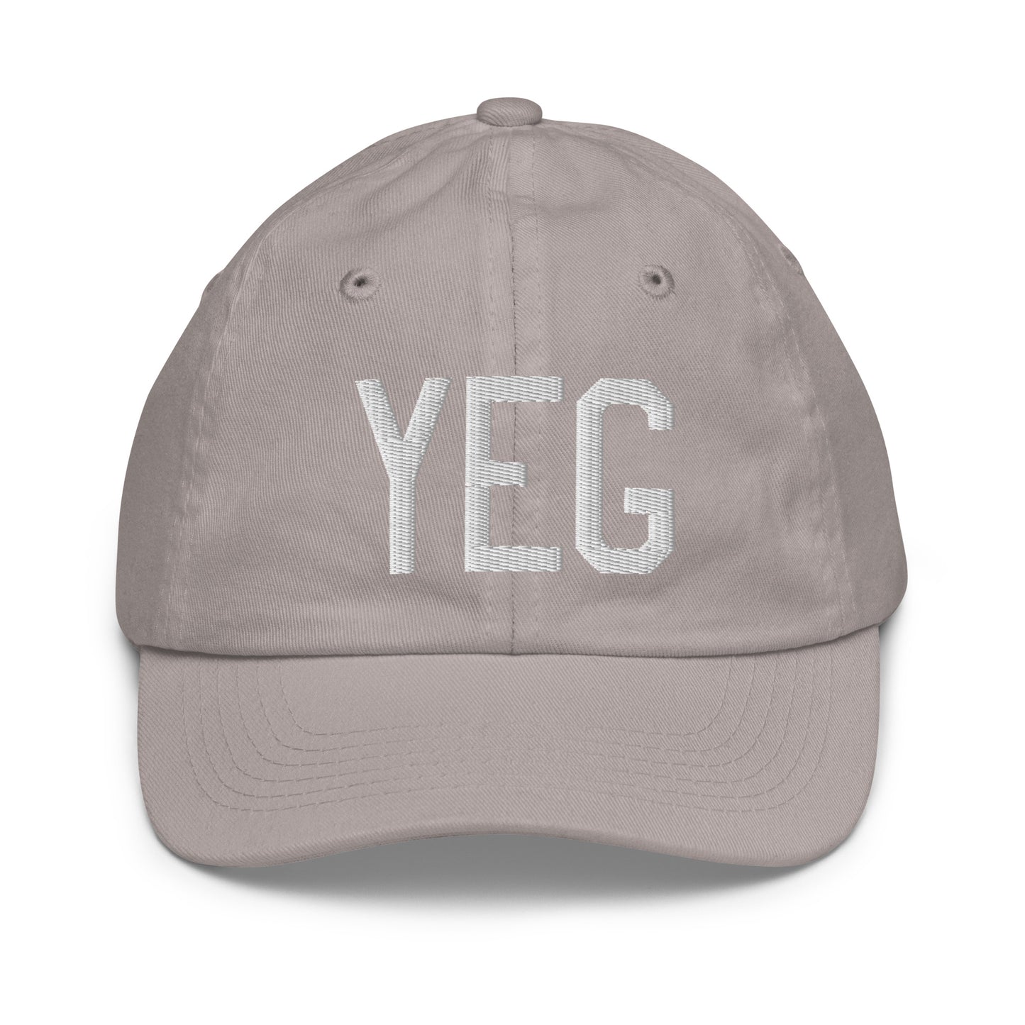 Airport Code Kid's Baseball Cap - White • YEG Edmonton • YHM Designs - Image 25
