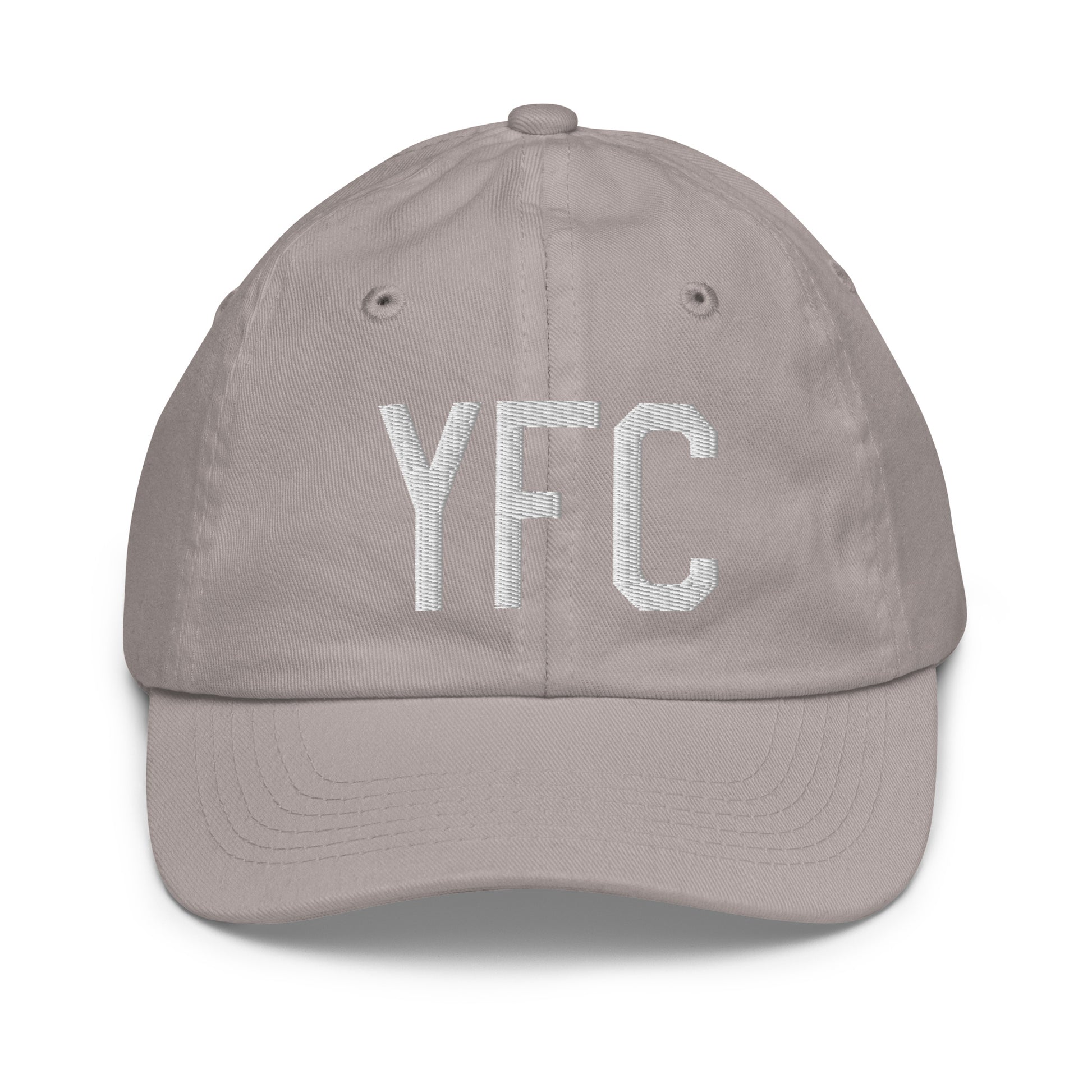 Airport Code Kid's Baseball Cap - White • YFC Fredericton • YHM Designs - Image 25