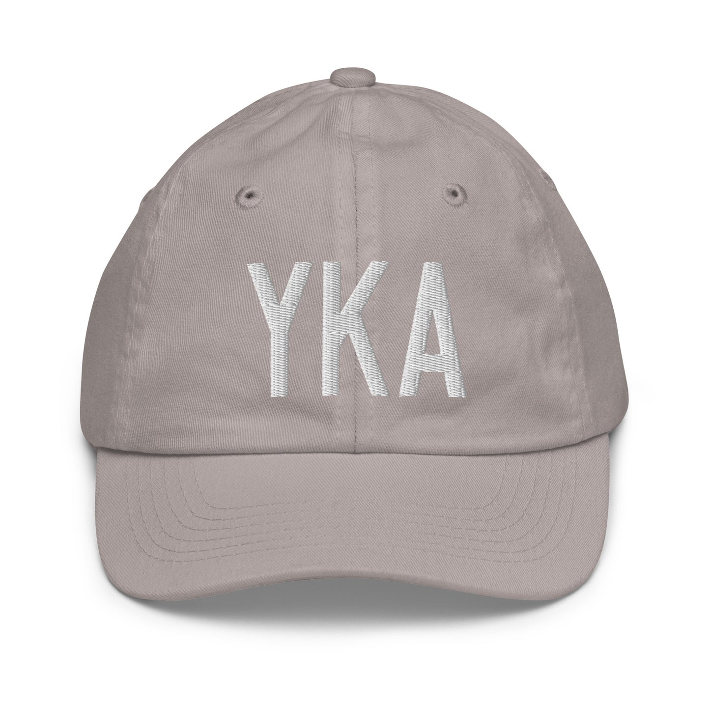 Airport Code Kid's Baseball Cap - White • YKA Kamloops • YHM Designs - Image 25