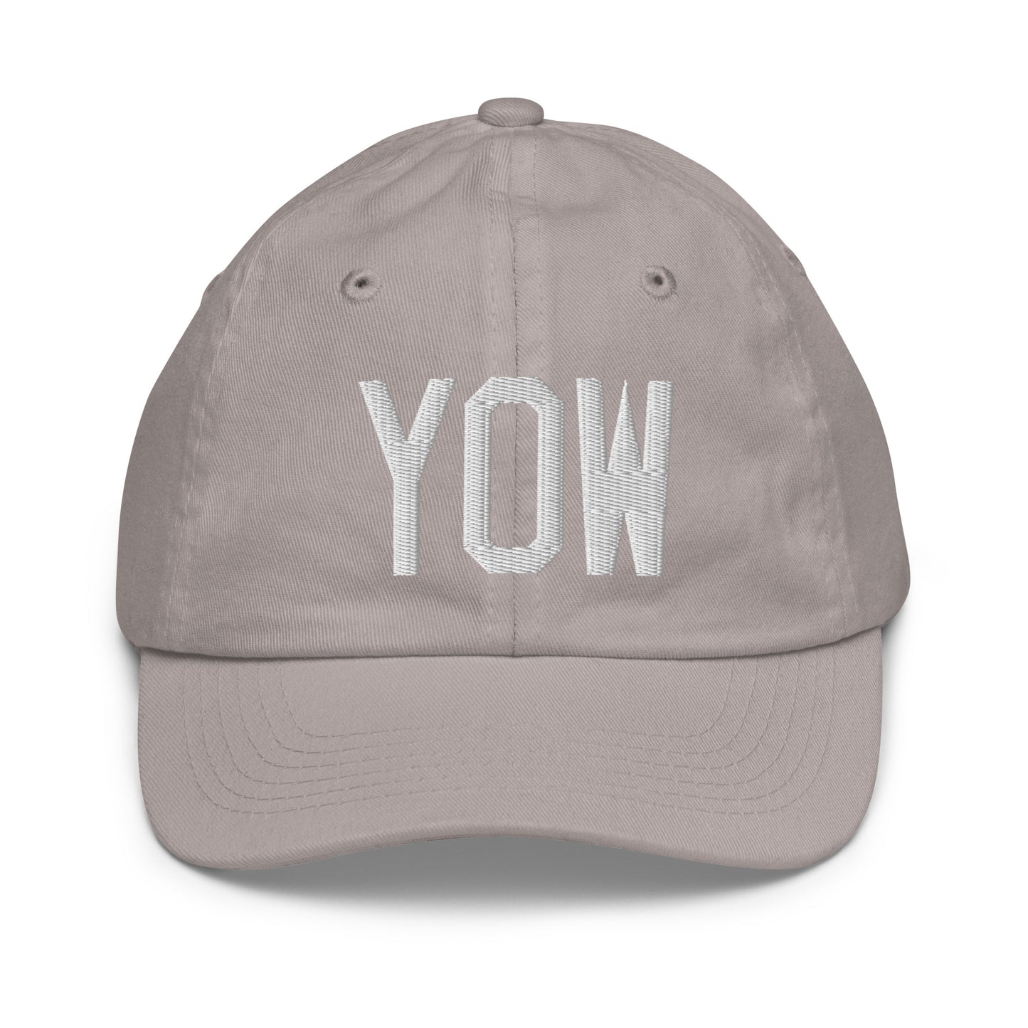 Airport Code Kid's Baseball Cap - White • YOW Ottawa • YHM Designs - Image 25