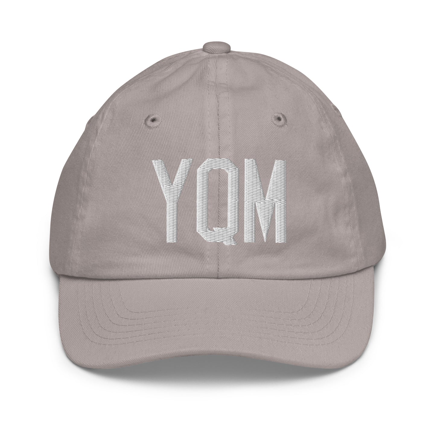 Airport Code Kid's Baseball Cap - White • YQM Moncton • YHM Designs - Image 25