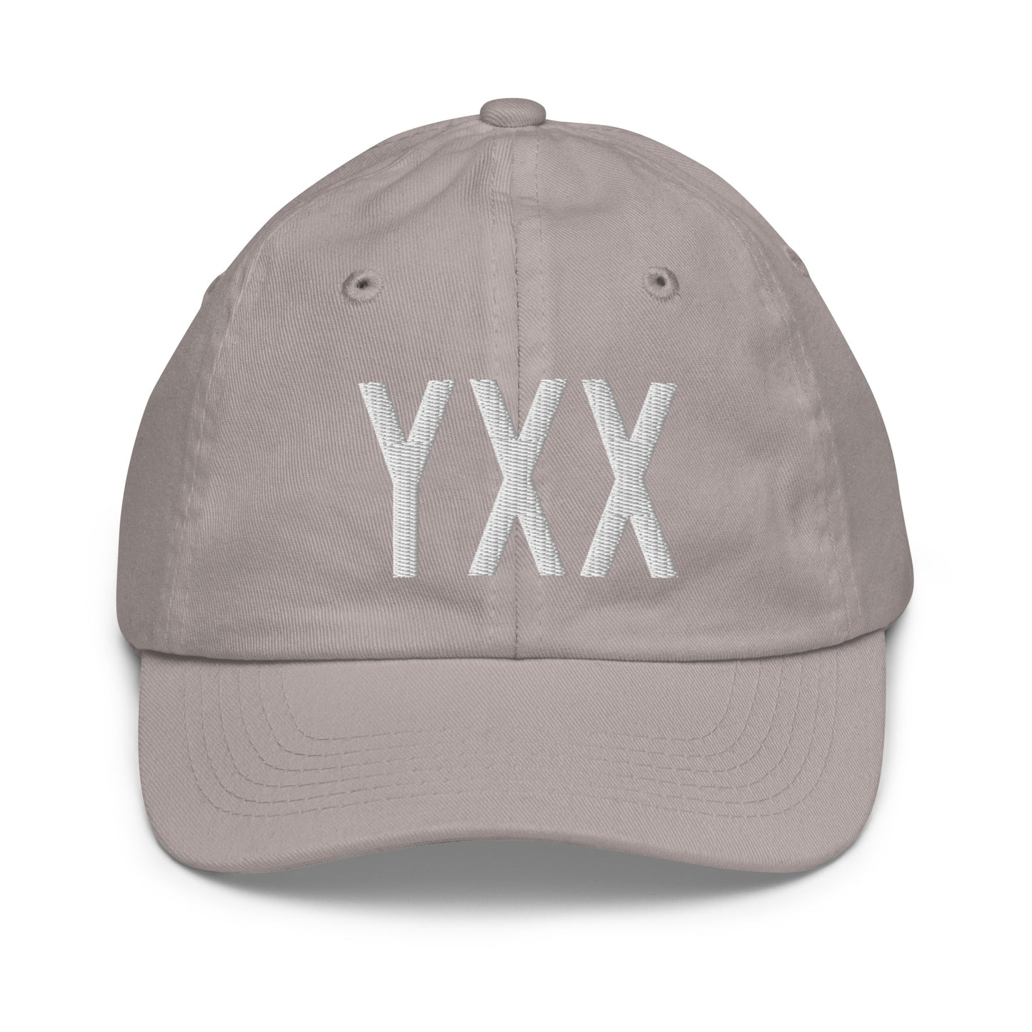 Airport Code Kid's Baseball Cap - White • YXX Abbotsford • YHM Designs - Image 25