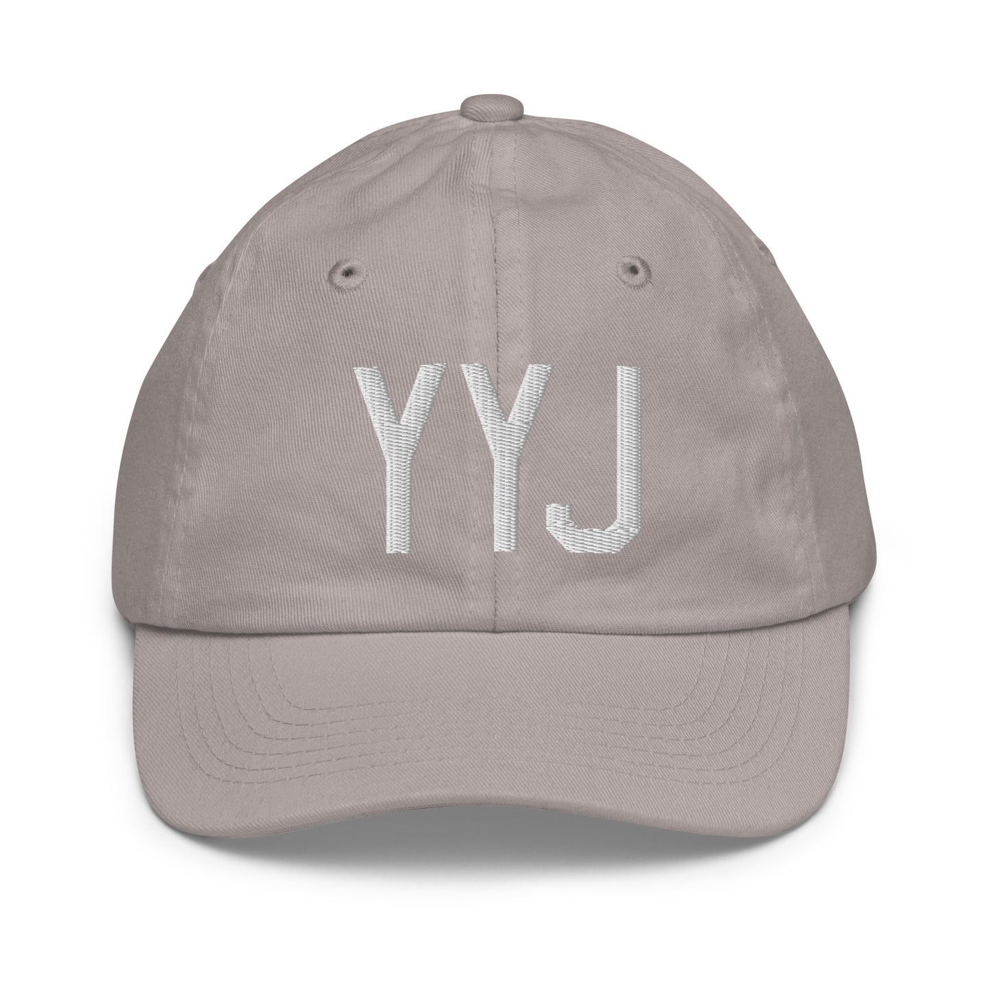 Airport Code Kid's Baseball Cap - White • YYJ Victoria • YHM Designs - Image 25