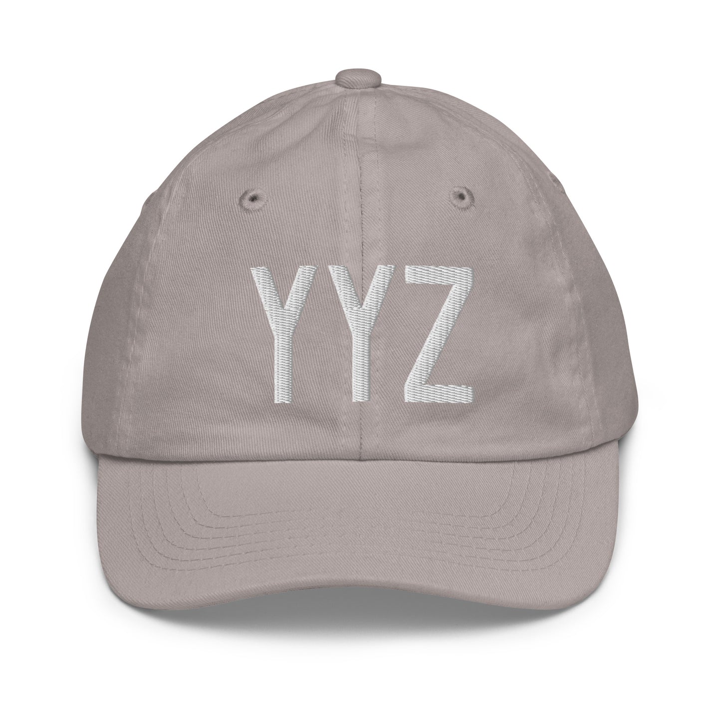 Airport Code Kid's Baseball Cap - White • YYZ Toronto • YHM Designs - Image 25