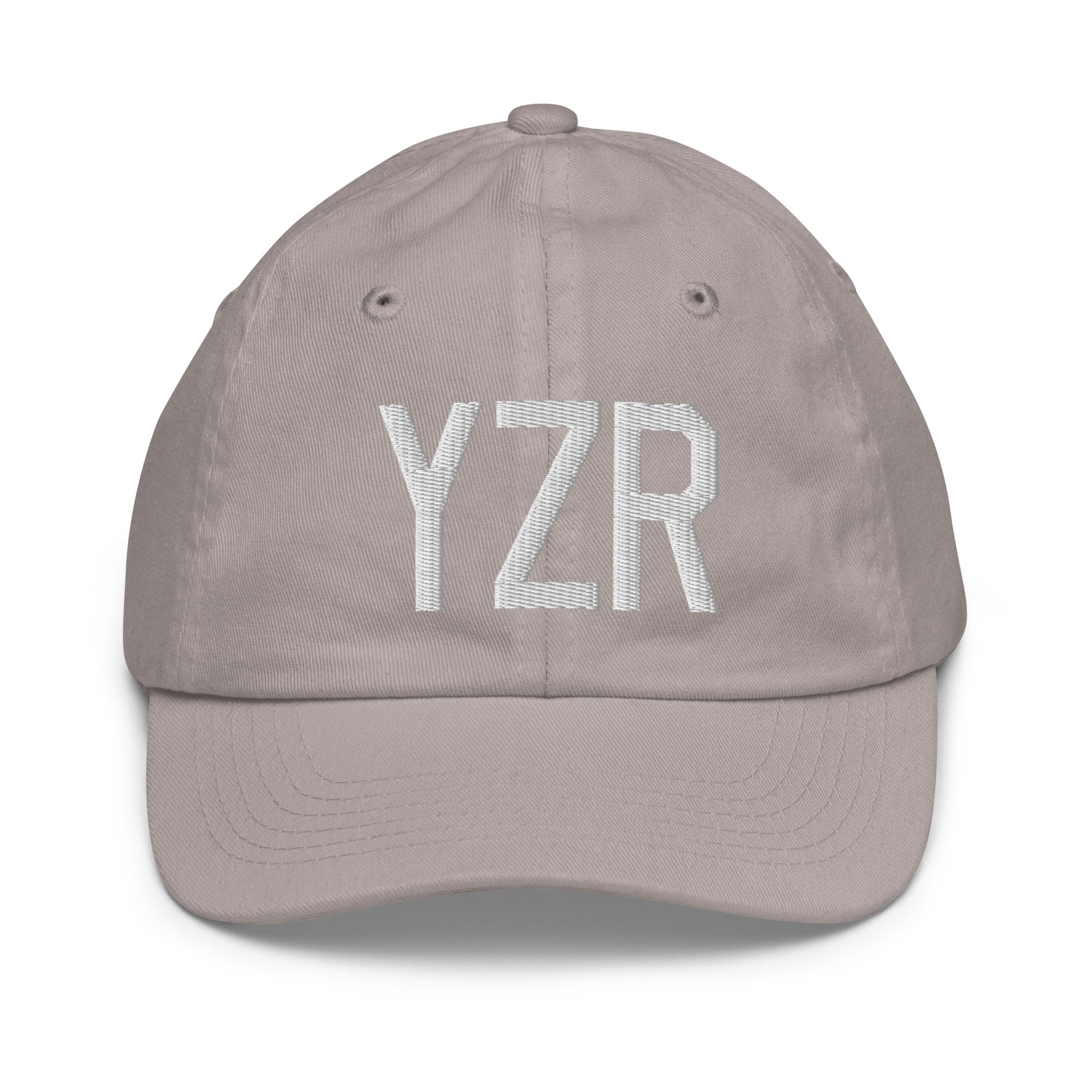 Airport Code Kid's Baseball Cap - White • YZR Sarnia • YHM Designs - Image 25