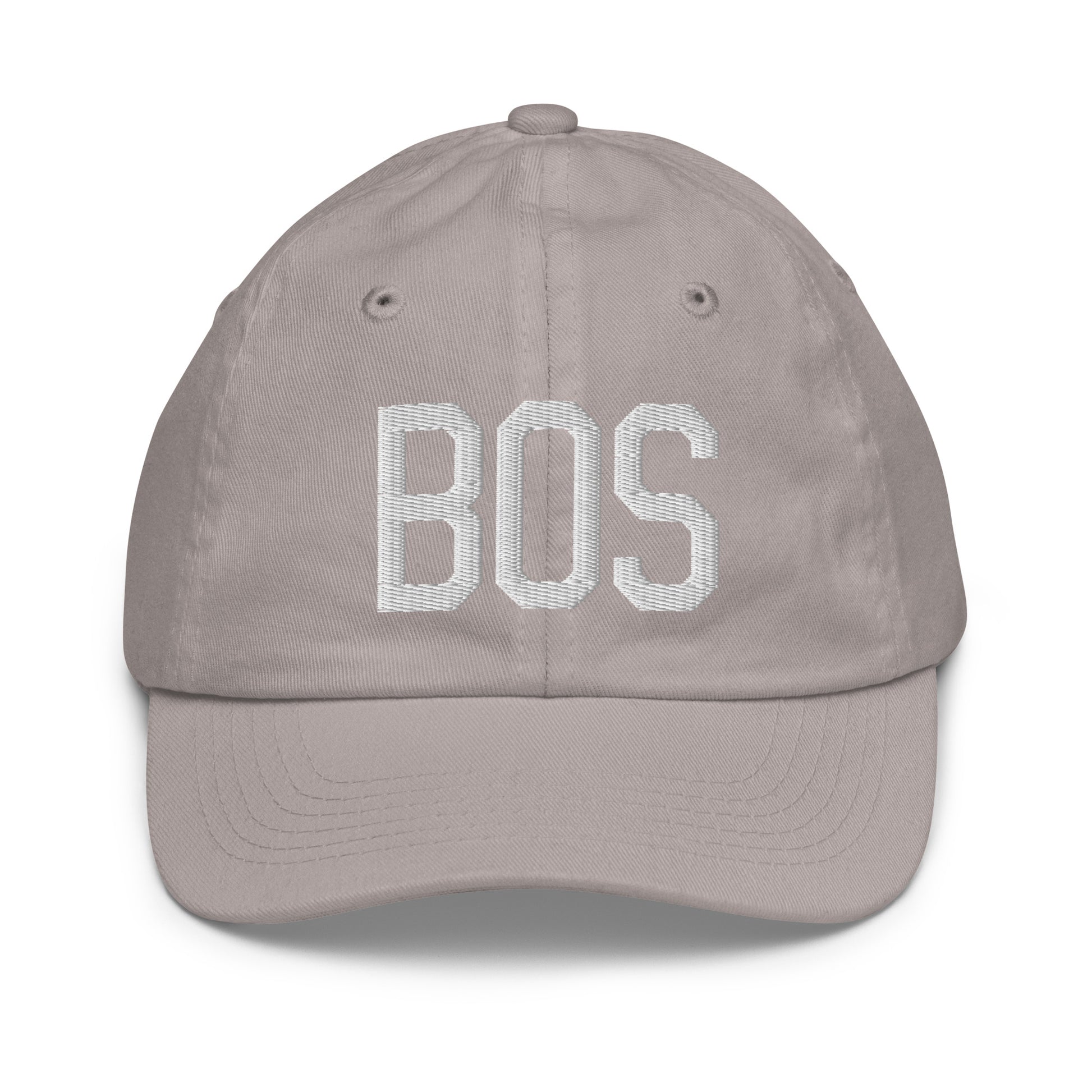 Airport Code Kid's Baseball Cap - White • BOS Boston • YHM Designs - Image 25