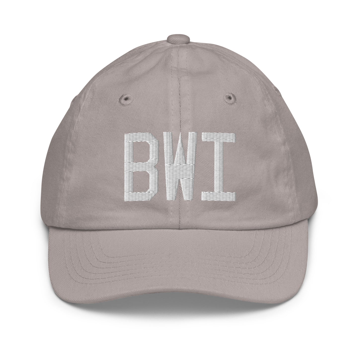 Airport Code Kid's Baseball Cap - White • BWI Baltimore • YHM Designs - Image 25