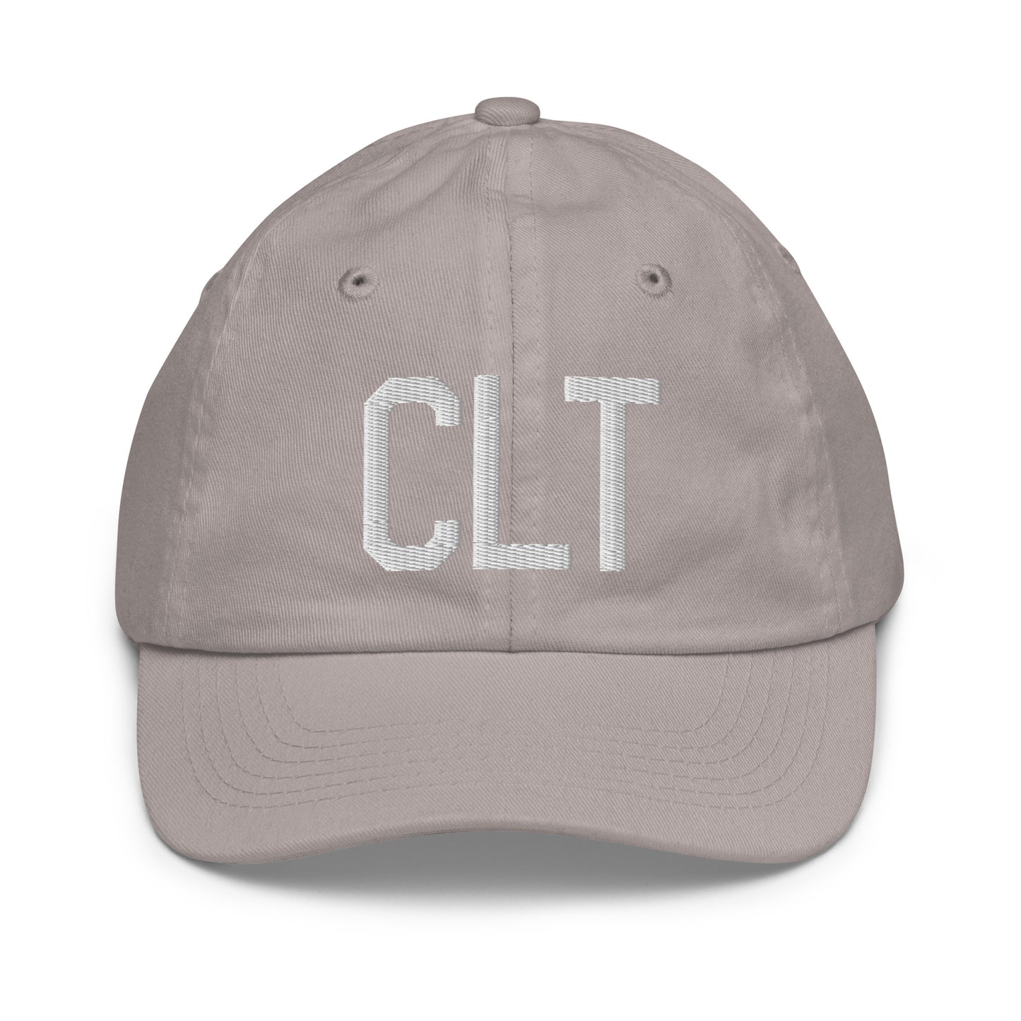 Airport Code Kid's Baseball Cap - White • CLT Charlotte • YHM Designs - Image 25