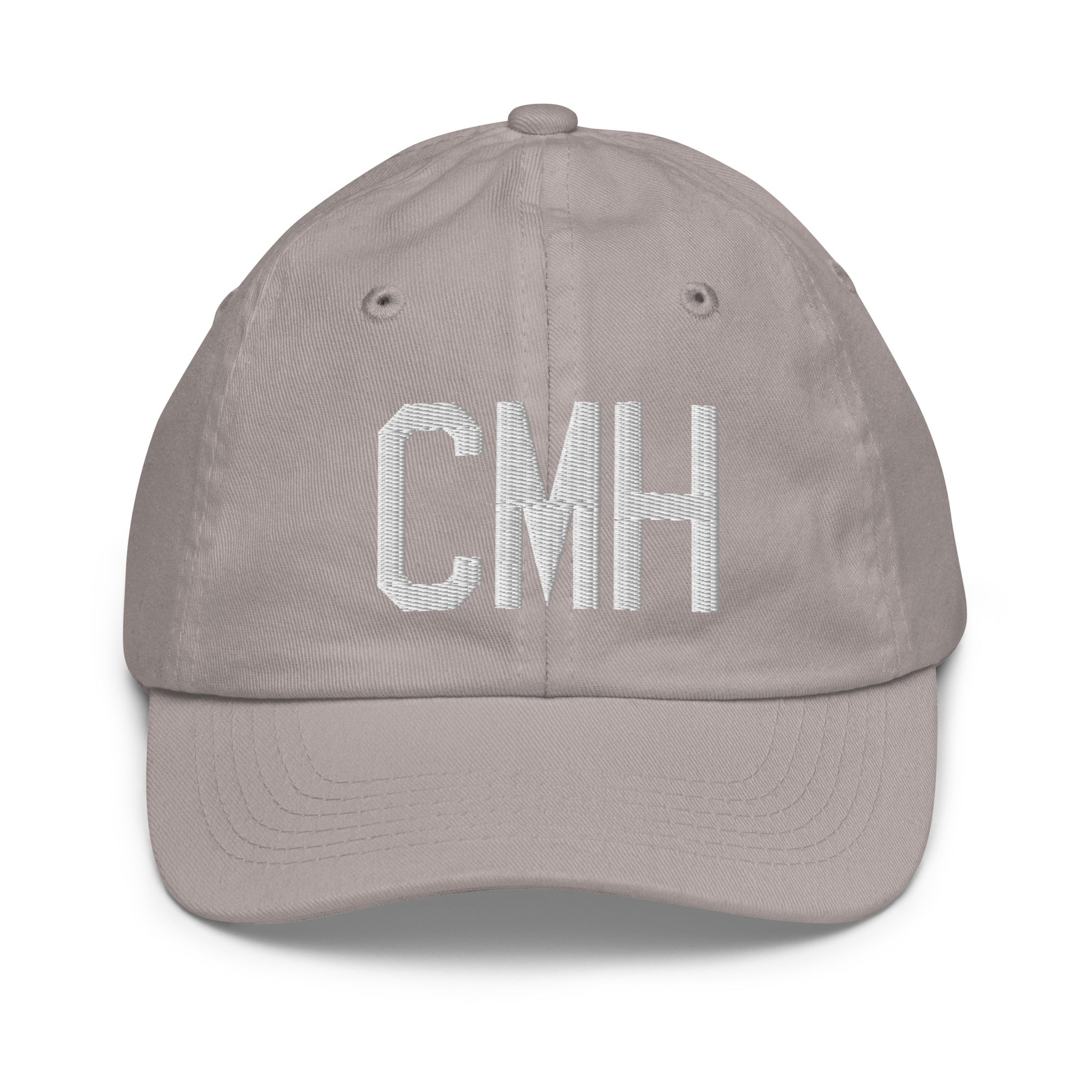Airport Code Kid's Baseball Cap - White • CMH Columbus • YHM Designs - Image 25