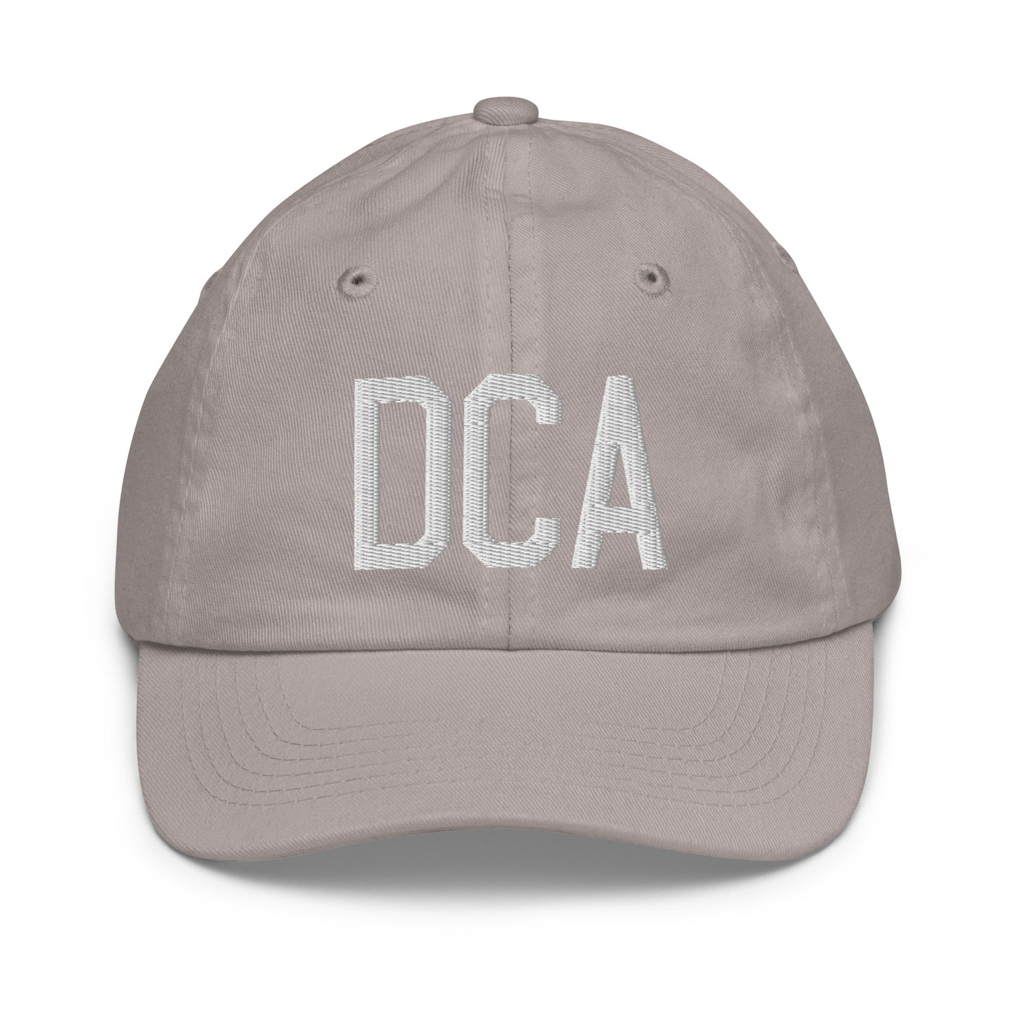 Airport Code Kid's Baseball Cap - White • DCA Washington • YHM Designs - Image 25