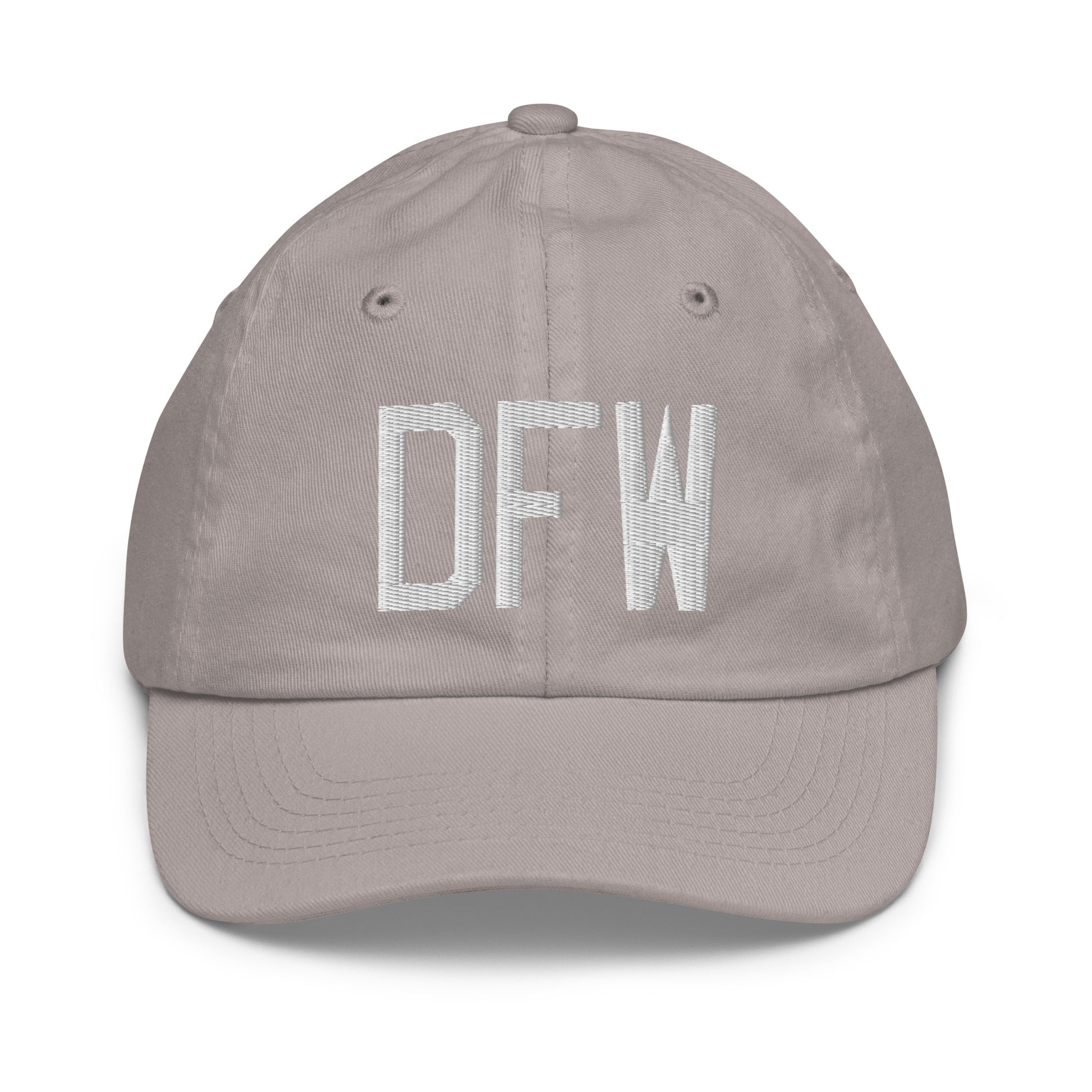 Airport Code Kid's Baseball Cap - White • DFW Dallas • YHM Designs - Image 25
