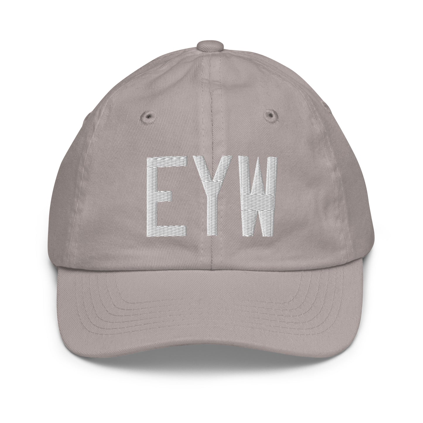 Airport Code Kid's Baseball Cap - White • EYW Key West • YHM Designs - Image 25