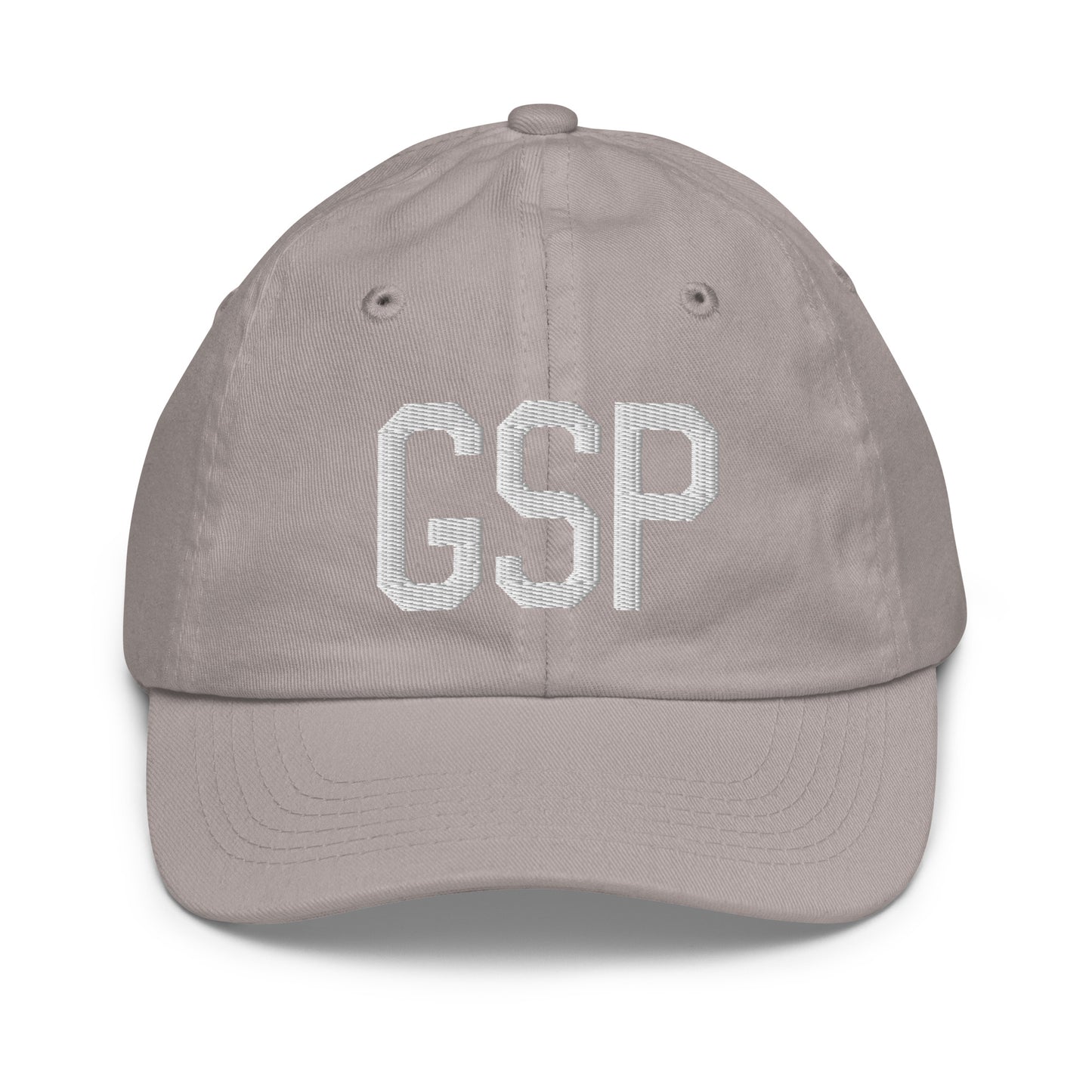 Airport Code Kid's Baseball Cap - White • GSP Greenville-Spartanburg • YHM Designs - Image 25