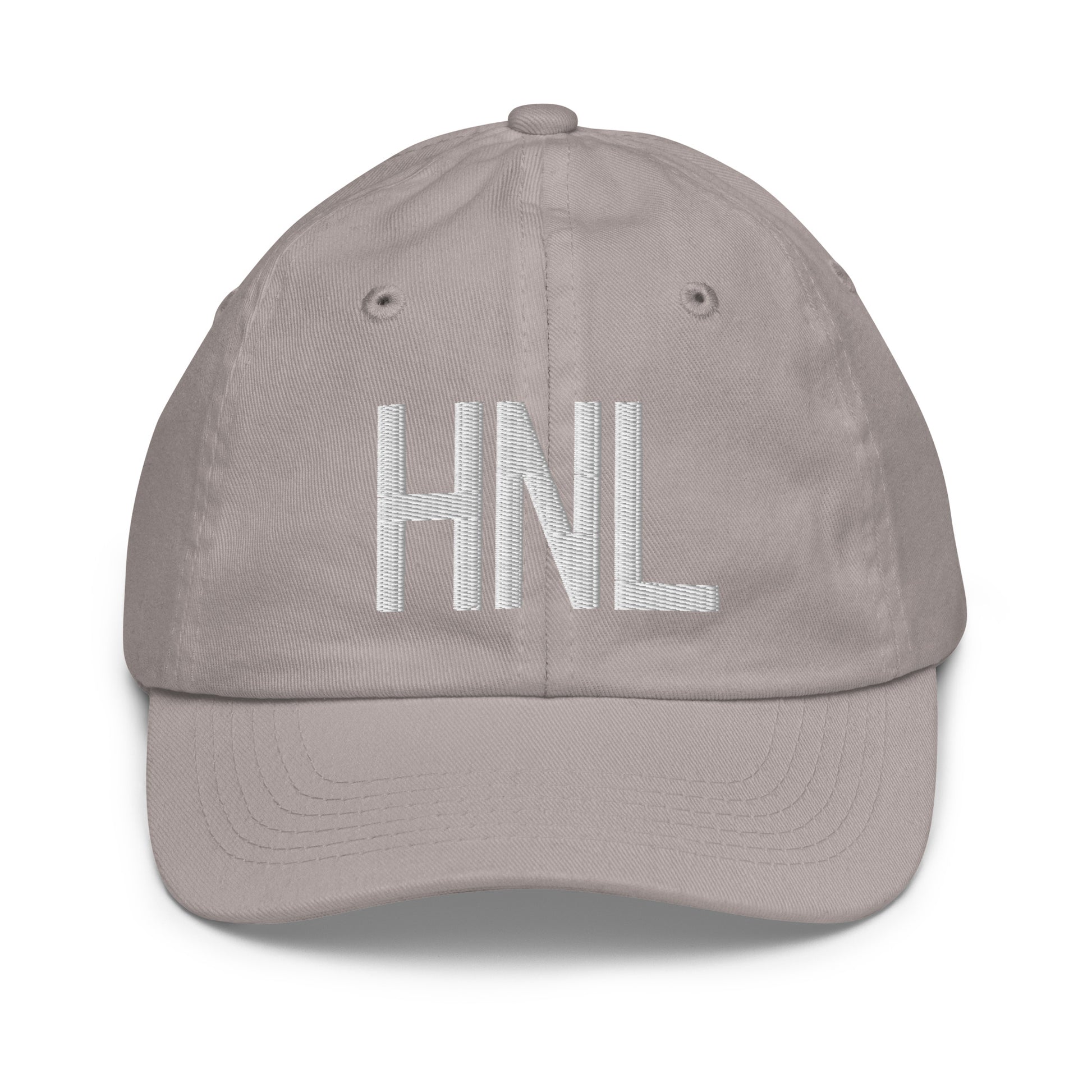 Airport Code Kid's Baseball Cap - White • HNL Honolulu • YHM Designs - Image 25