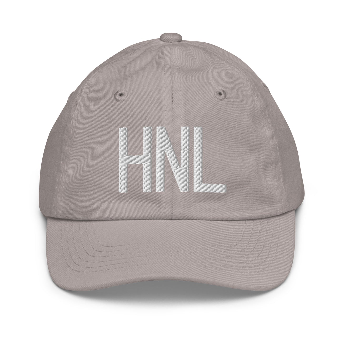 Airport Code Kid's Baseball Cap - White • HNL Honolulu • YHM Designs - Image 25