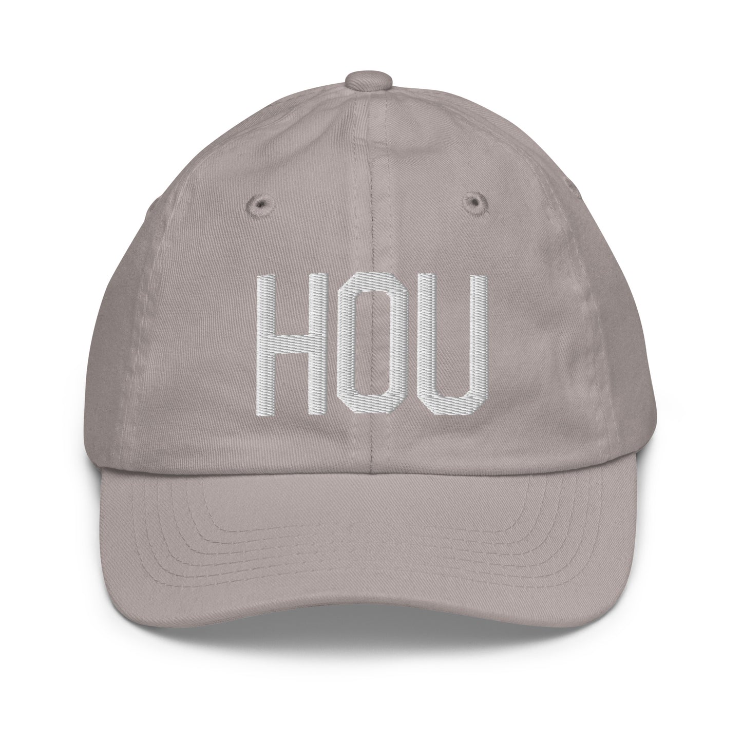 Airport Code Kid's Baseball Cap - White • HOU Houston • YHM Designs - Image 25