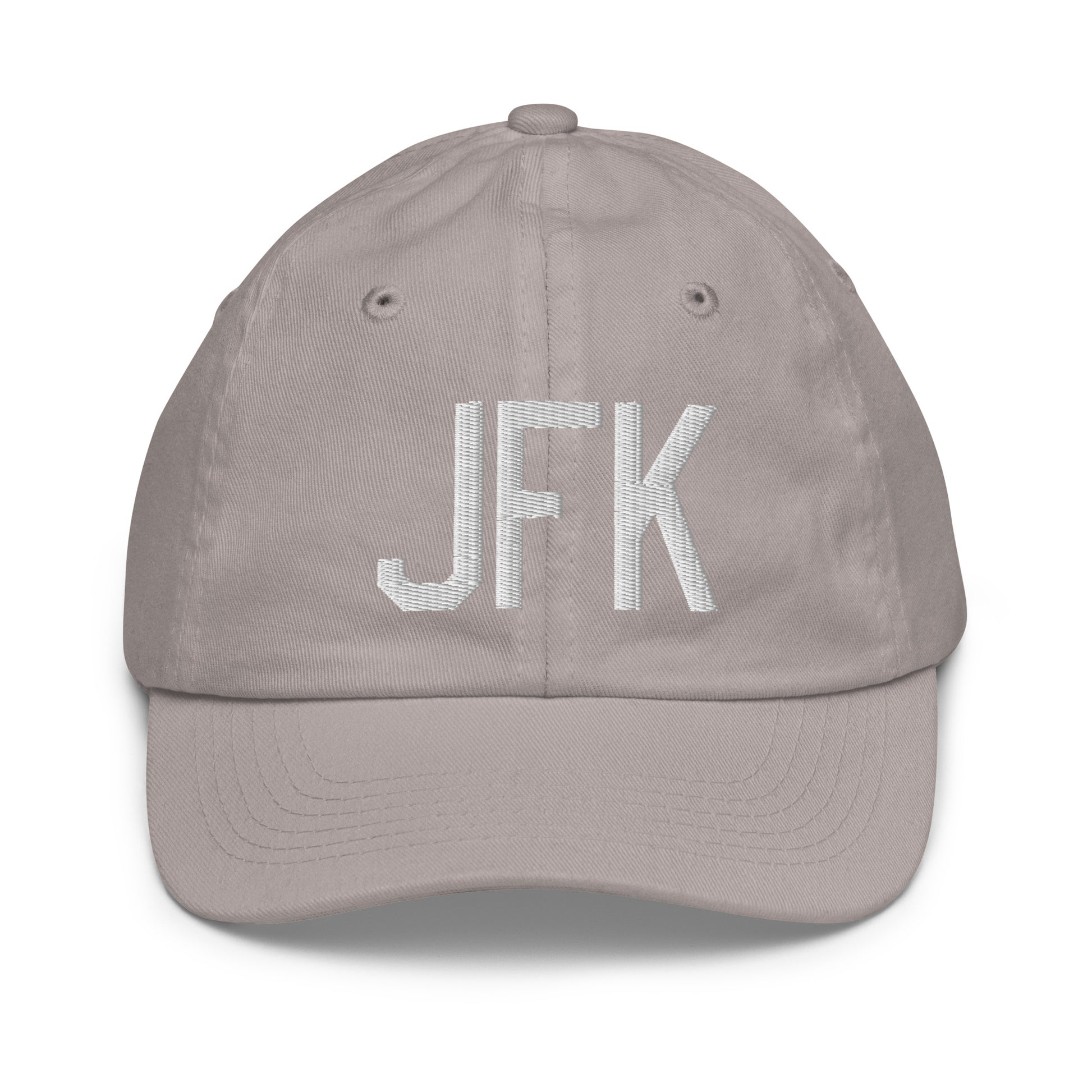 Airport Code Kid's Baseball Cap - White • JFK New York • YHM Designs - Image 25