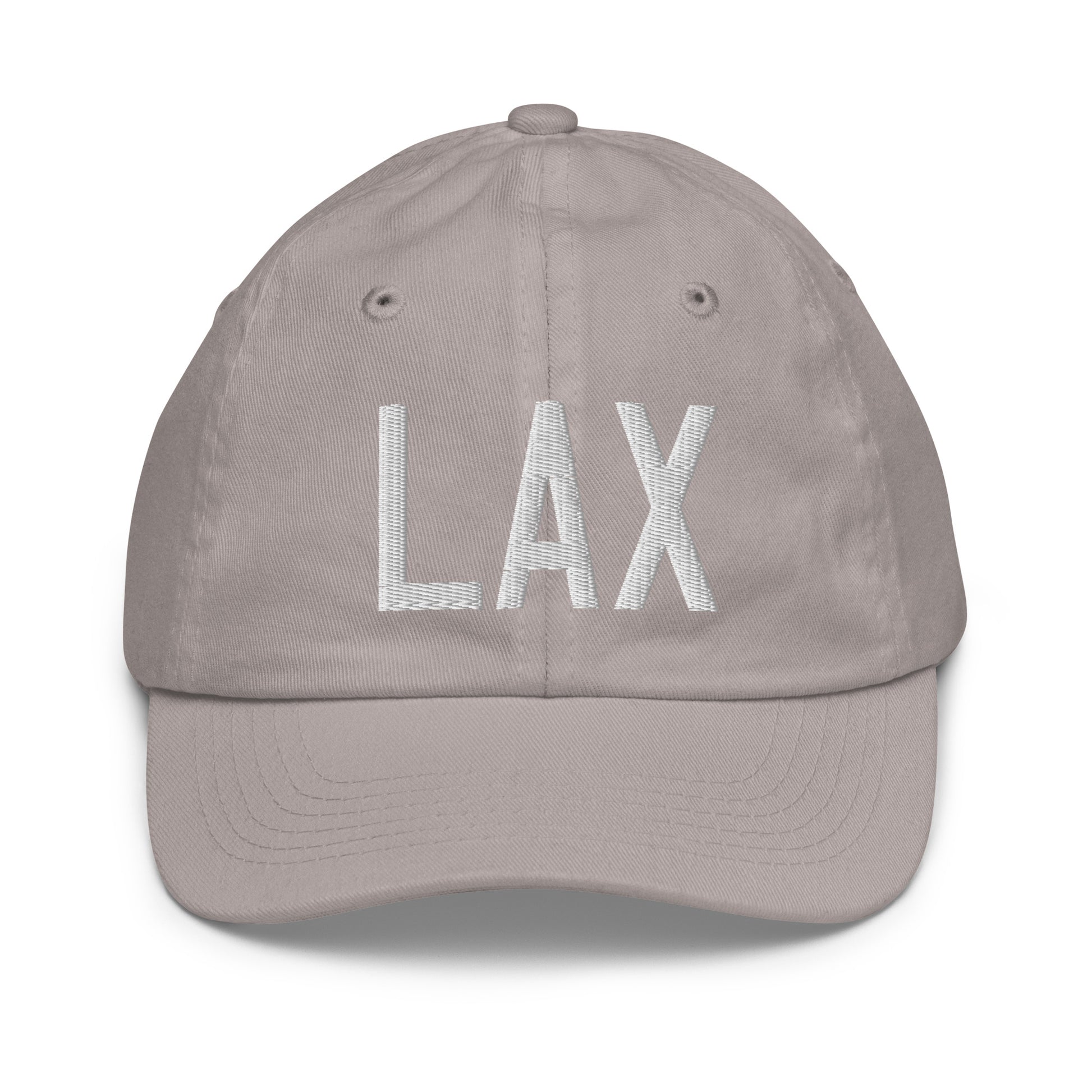 Airport Code Kid's Baseball Cap - White • LAX Los Angeles • YHM Designs - Image 25