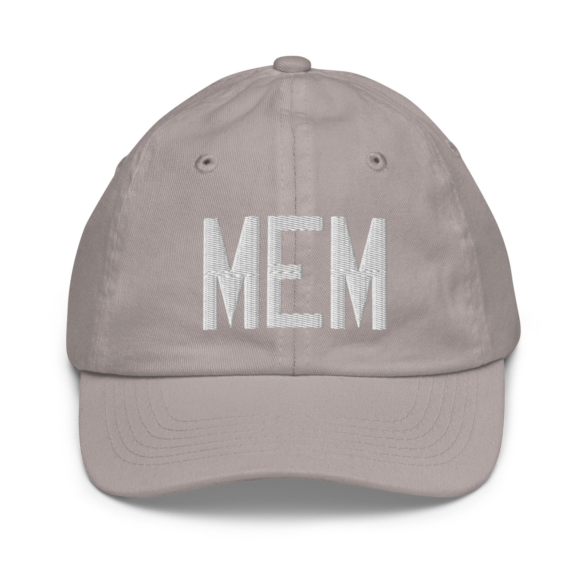 Airport Code Kid's Baseball Cap - White • MEM Memphis • YHM Designs - Image 25