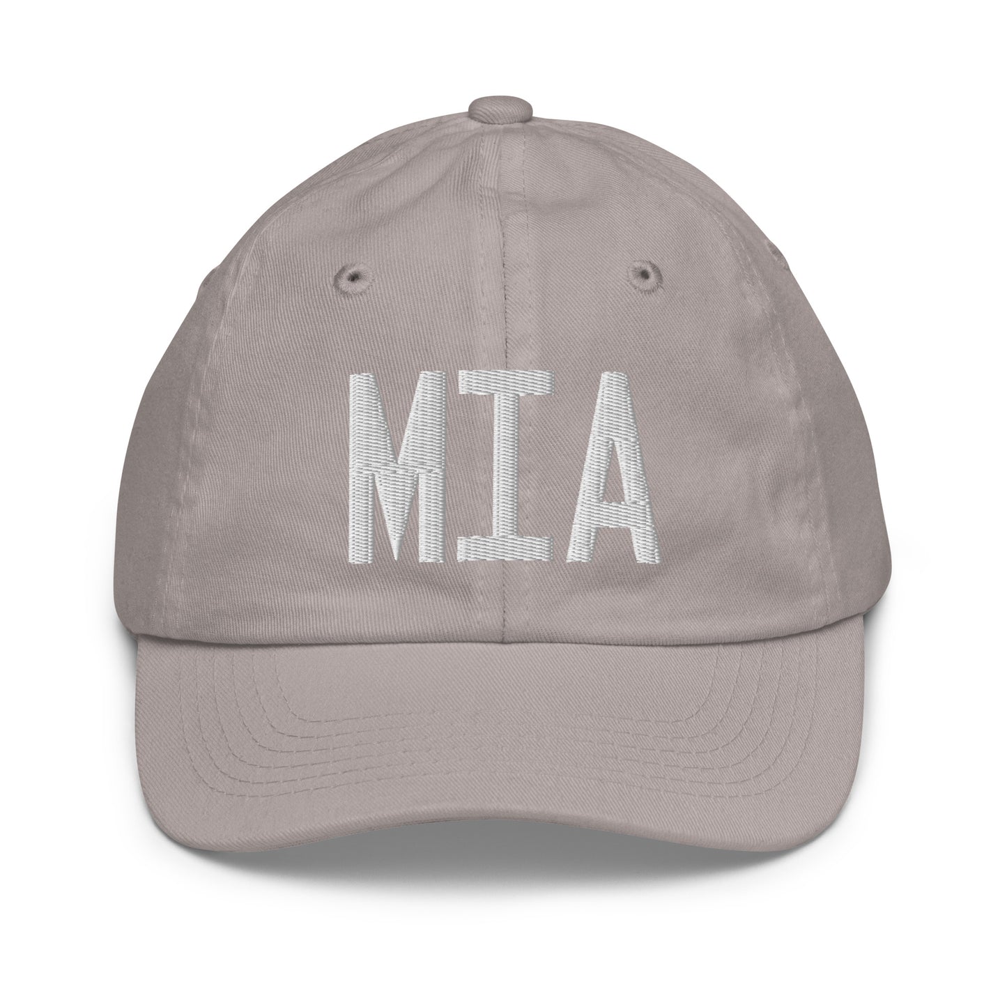 Airport Code Kid's Baseball Cap - White • MIA Miami • YHM Designs - Image 25