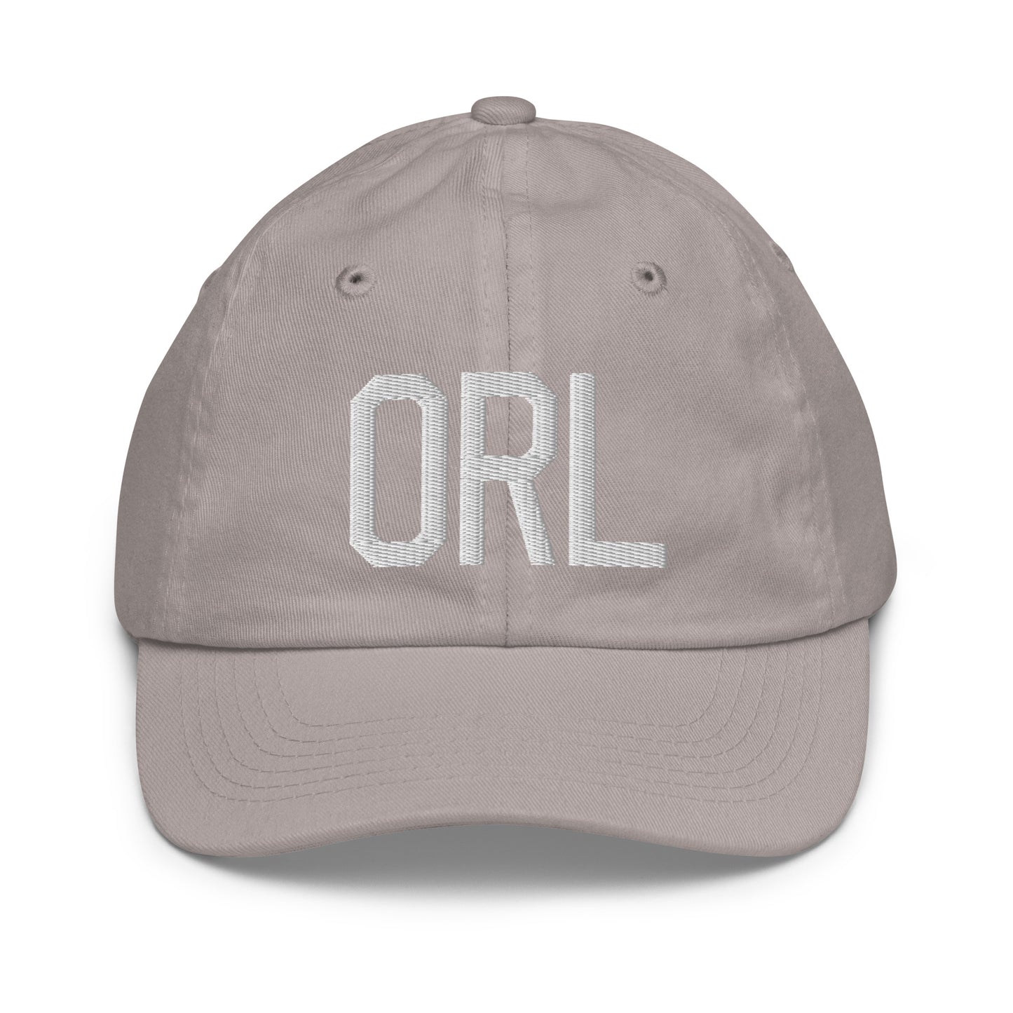 Airport Code Kid's Baseball Cap - White • ORL Orlando • YHM Designs - Image 25