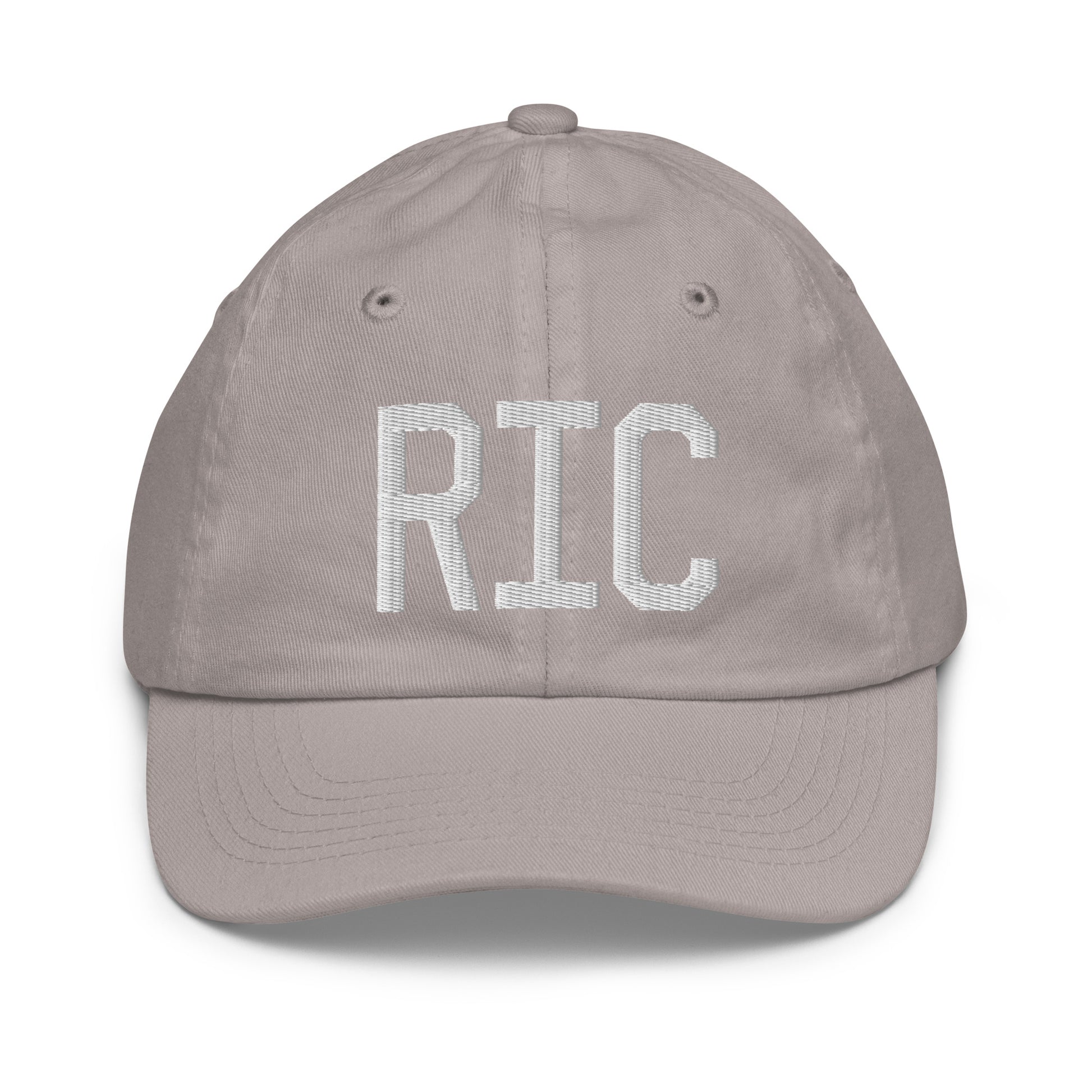 Airport Code Kid's Baseball Cap - White • RIC Richmond • YHM Designs - Image 25