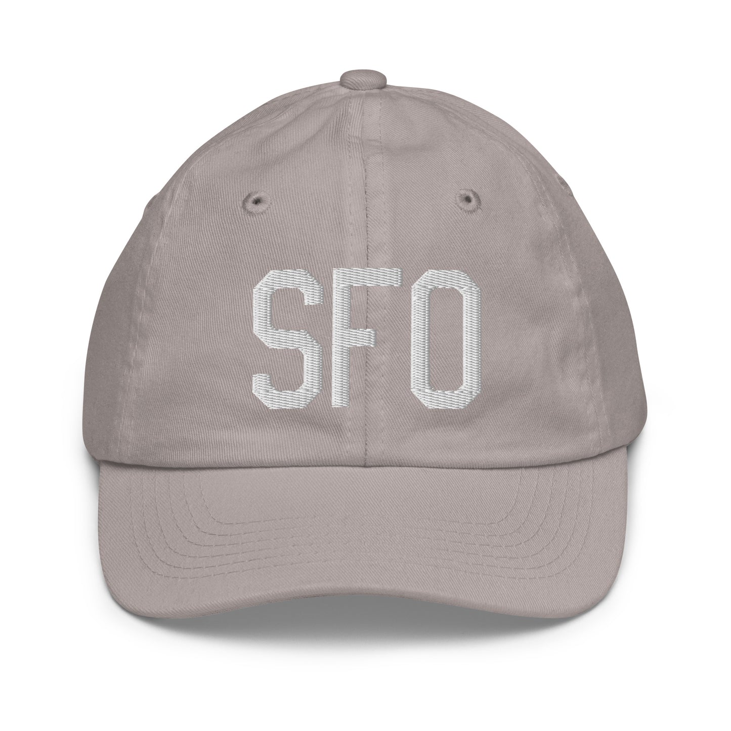 Airport Code Kid's Baseball Cap - White • SFO San Francisco • YHM Designs - Image 25