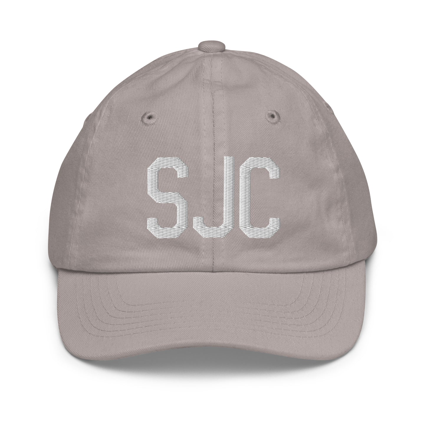 Airport Code Kid's Baseball Cap - White • SJC San Jose • YHM Designs - Image 25