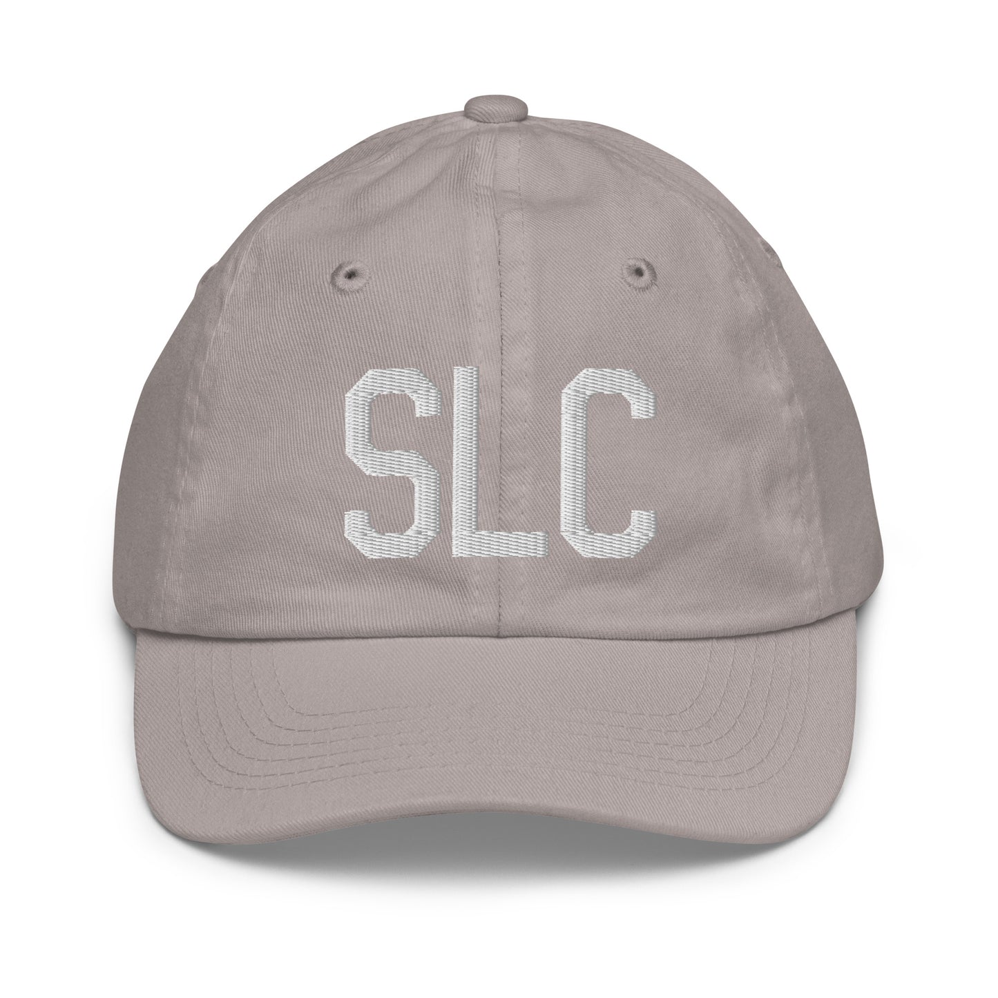 Airport Code Kid's Baseball Cap - White • SLC Salt Lake City • YHM Designs - Image 25