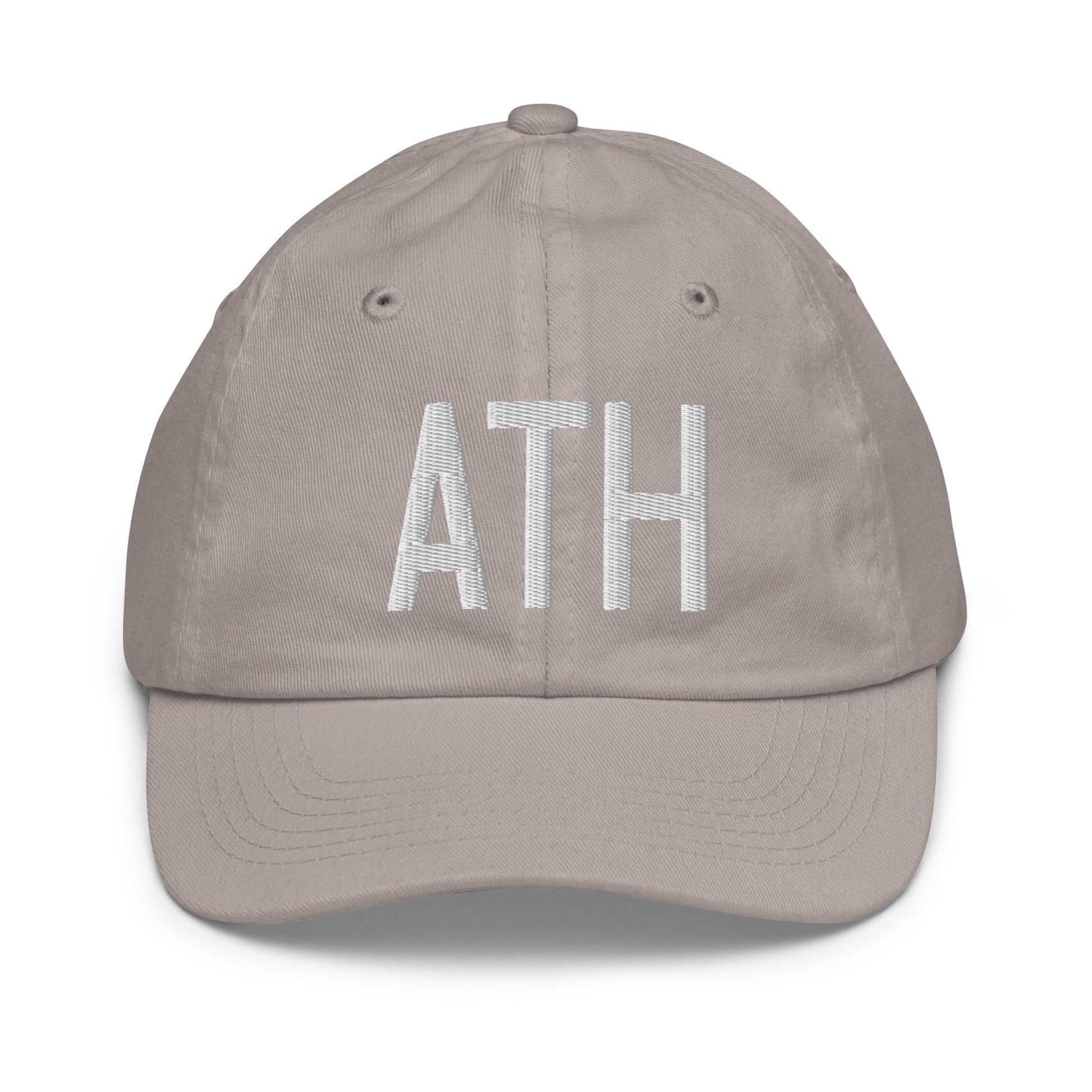 Airport Code Kid's Baseball Cap - White • ATH Athens • YHM Designs - Image 25