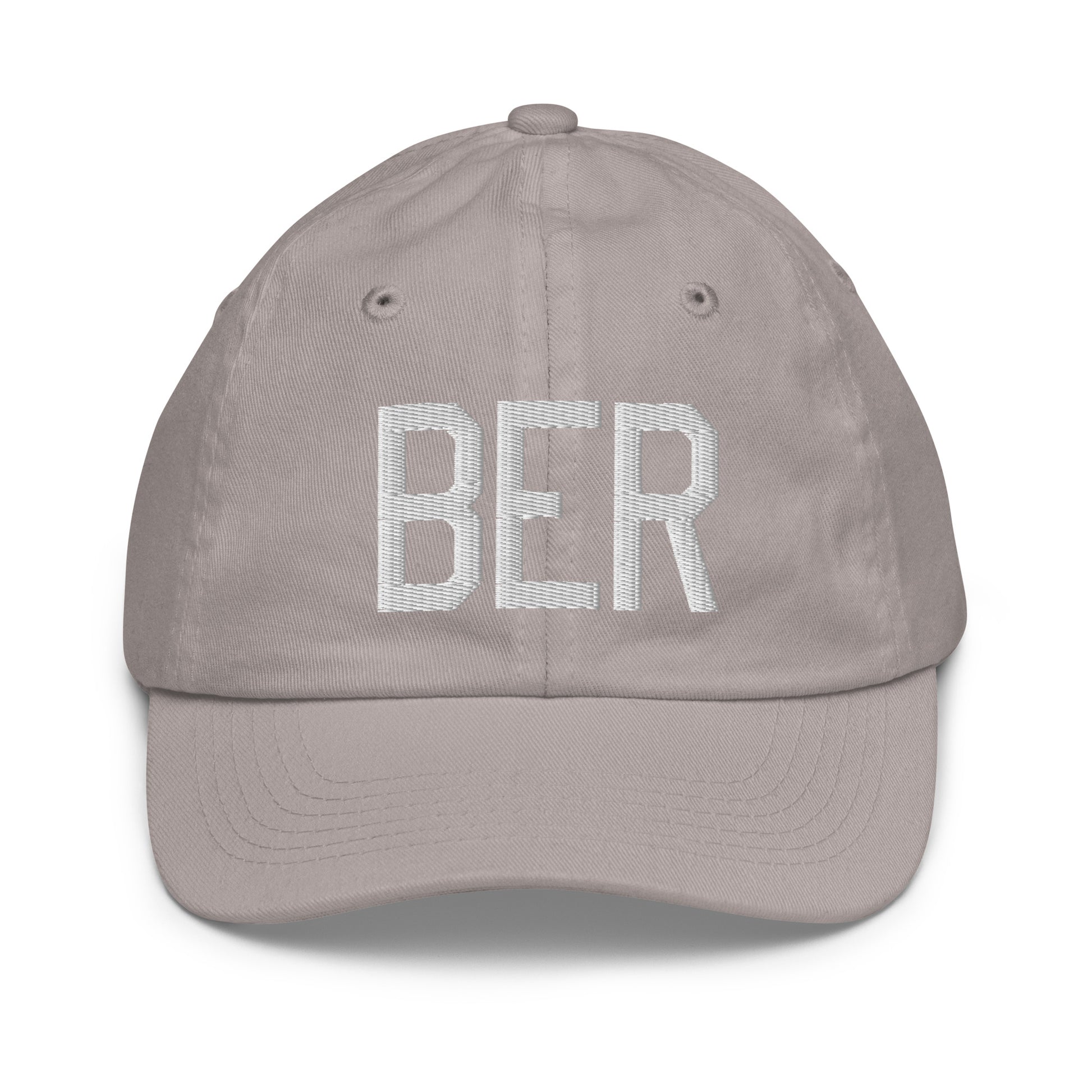 Airport Code Kid's Baseball Cap - White • BER Berlin • YHM Designs - Image 25