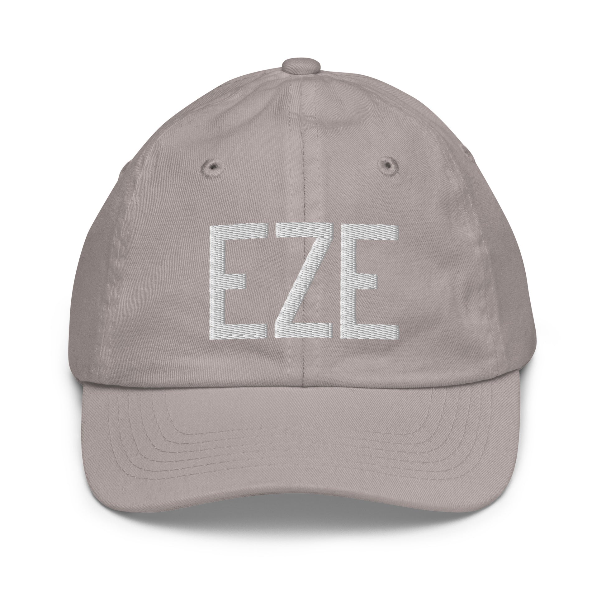 Airport Code Kid's Baseball Cap - White • EZE Buenos Aires • YHM Designs - Image 25