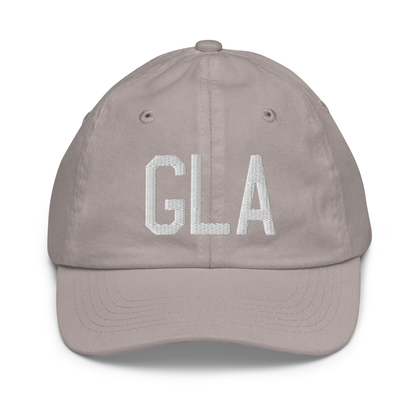 Airport Code Kid's Baseball Cap - White • GLA Glasgow • YHM Designs - Image 25