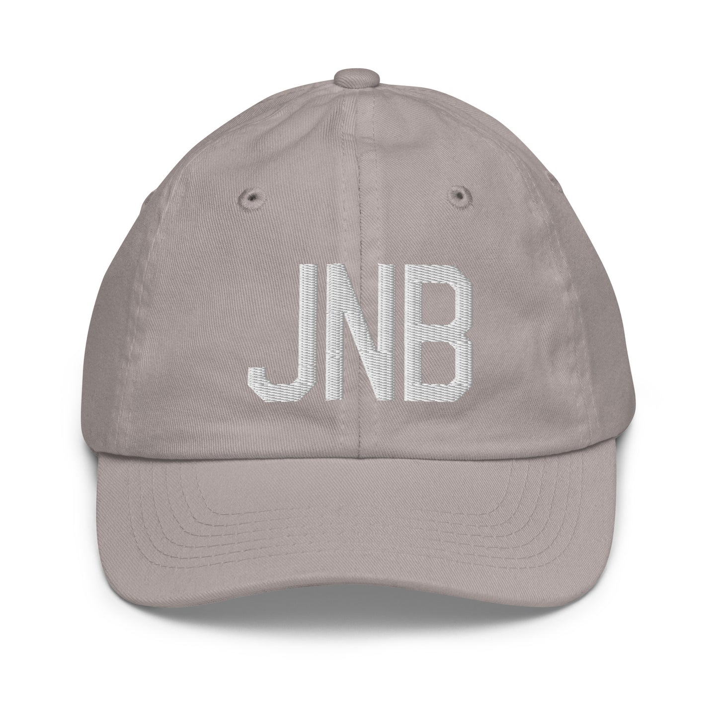 Airport Code Kid's Baseball Cap - White • JNB Johannesburg • YHM Designs - Image 25