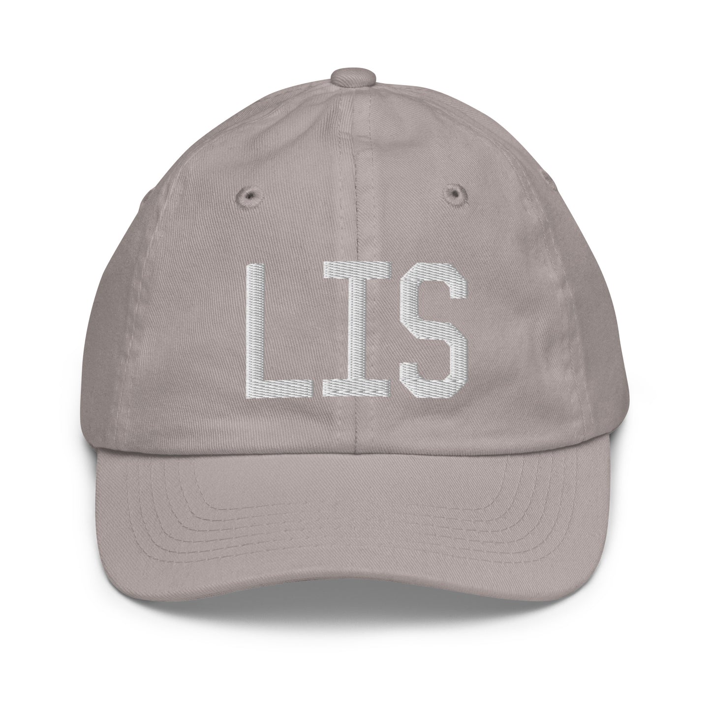 Airport Code Kid's Baseball Cap - White • LIS Lisbon • YHM Designs - Image 25