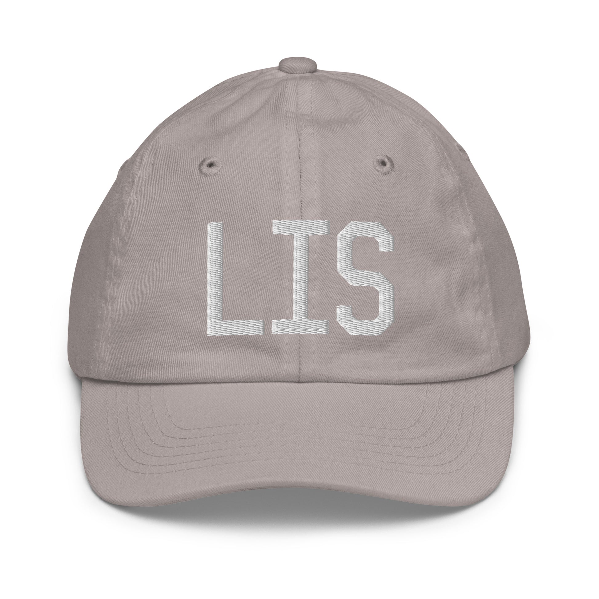 Airport Code Kid's Baseball Cap - White • LIS Lisbon • YHM Designs - Image 25