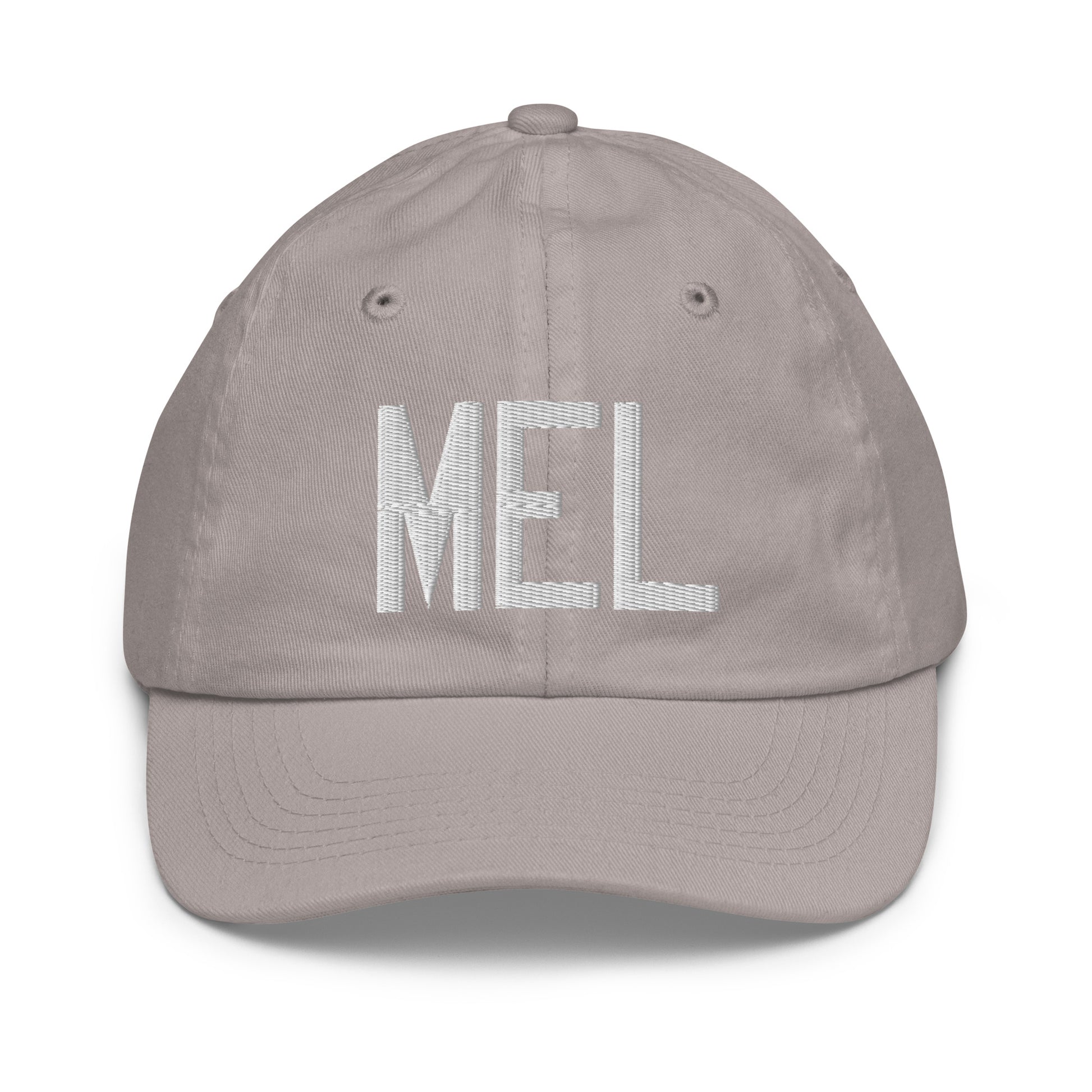 Airport Code Kid's Baseball Cap - White • MEL Melbourne • YHM Designs - Image 25