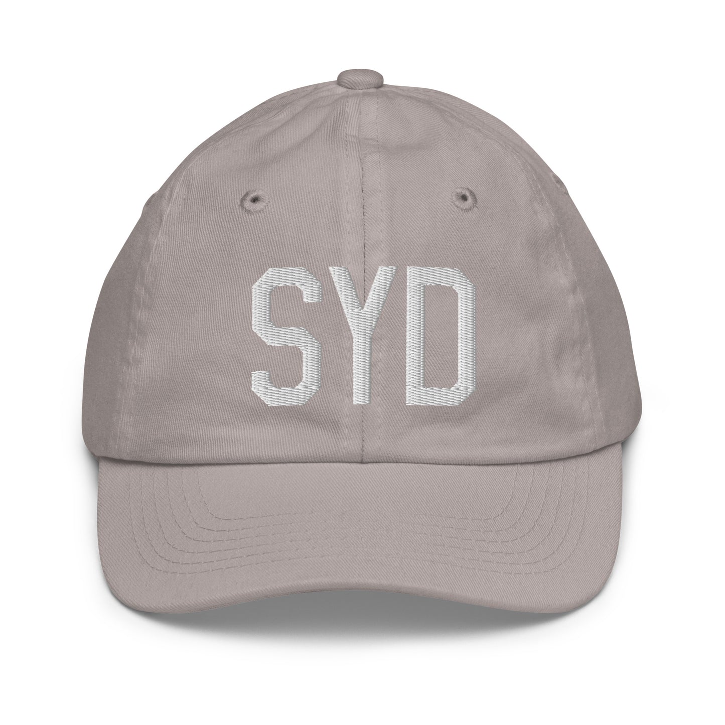 Airport Code Kid's Baseball Cap - White • SYD Sydney • YHM Designs - Image 25