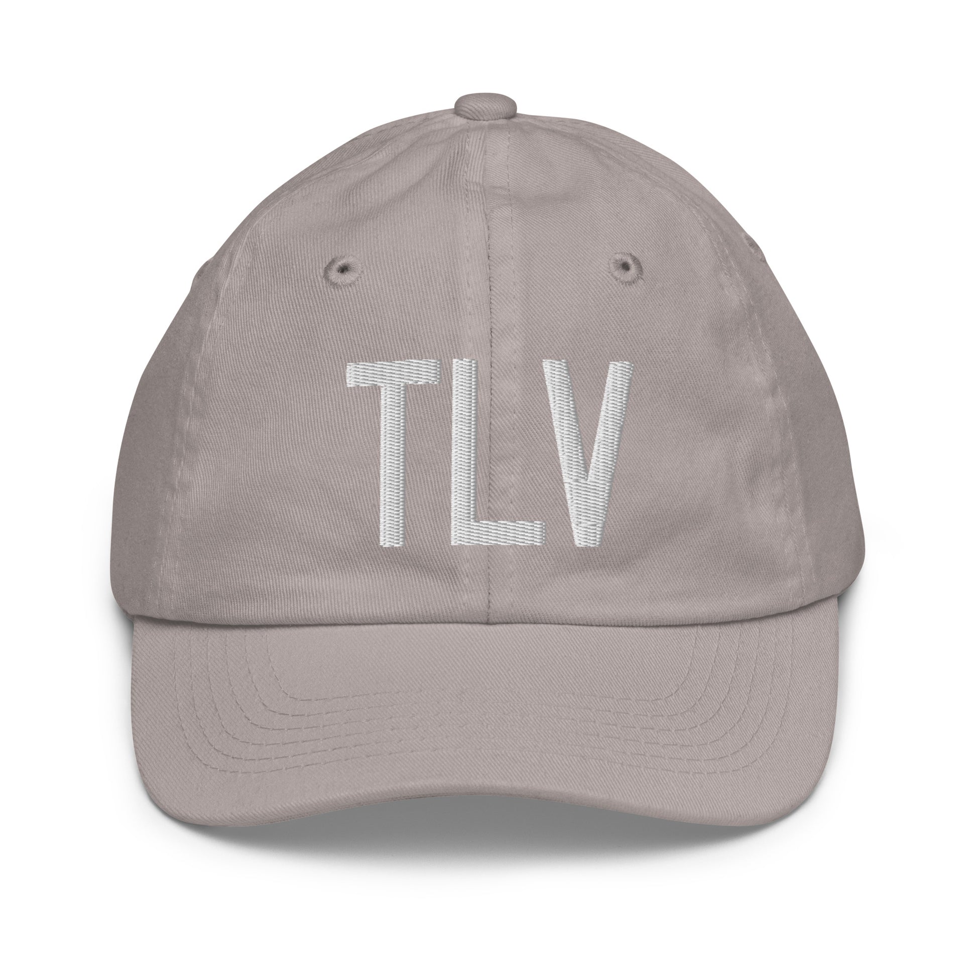 Airport Code Kid's Baseball Cap - White • TLV Tel Aviv • YHM Designs - Image 25
