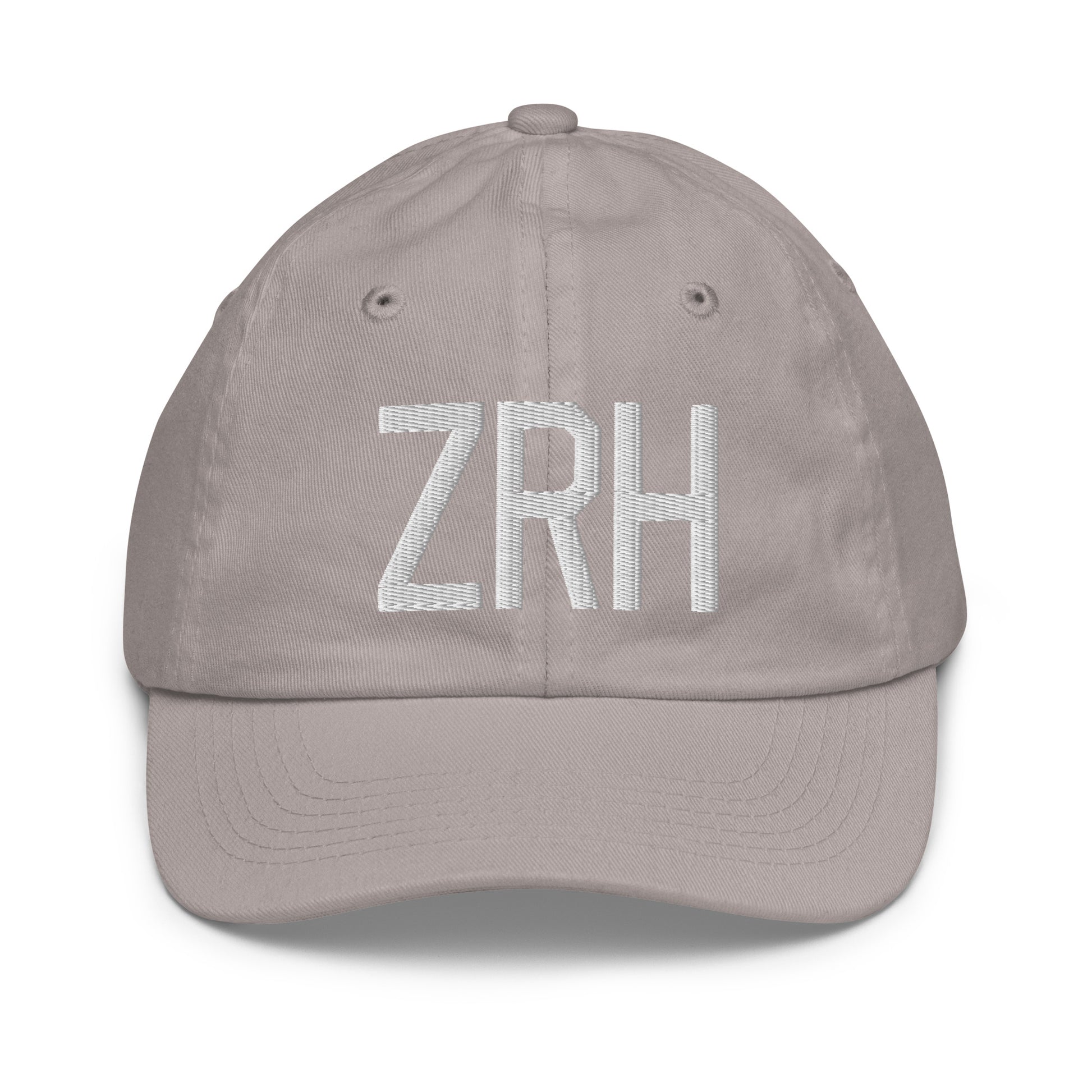 Airport Code Kid's Baseball Cap - White • ZRH Zurich • YHM Designs - Image 25