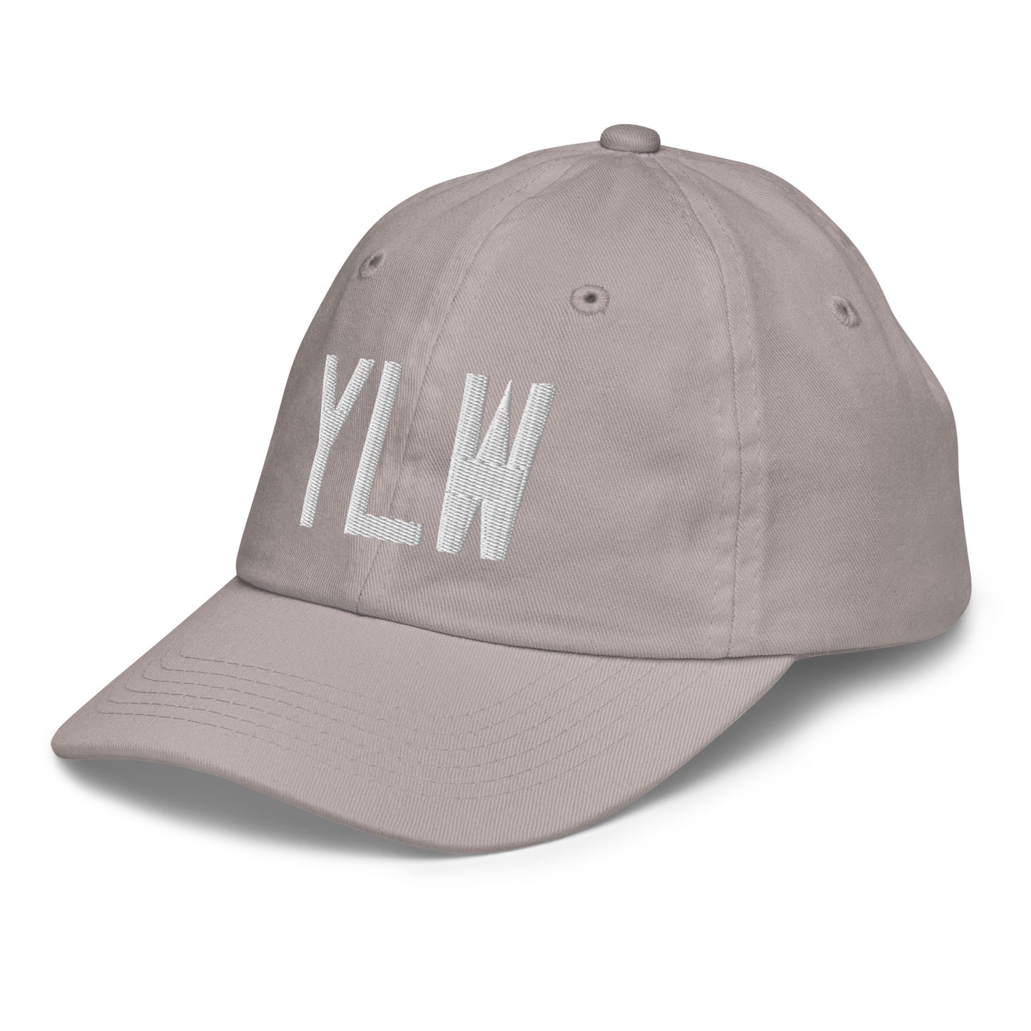 Airport Code Kid's Baseball Cap - White • YLW Kelowna • YHM Designs - Image 27