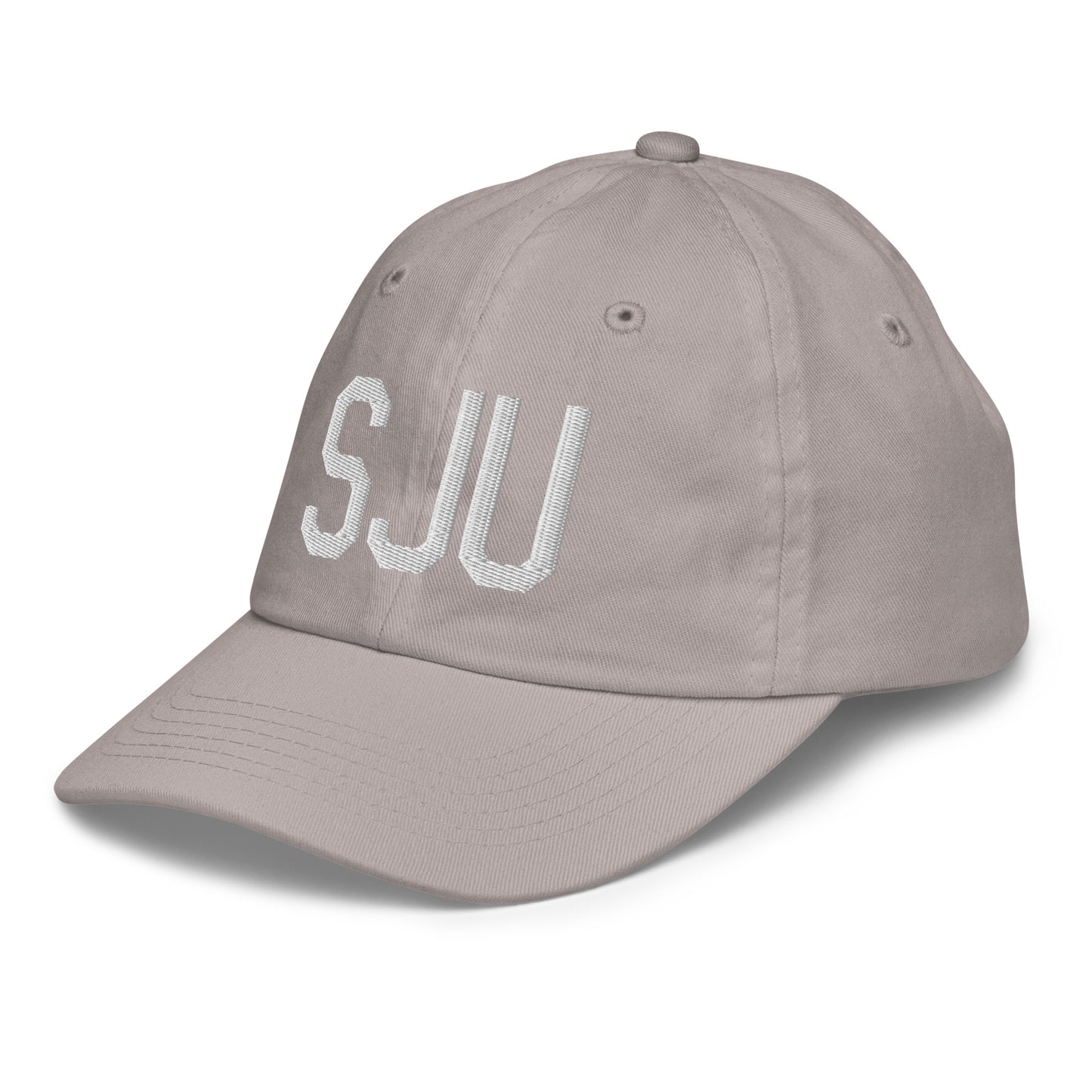 Airport Code Kid's Baseball Cap - White • SJU San Juan • YHM Designs - Image 27