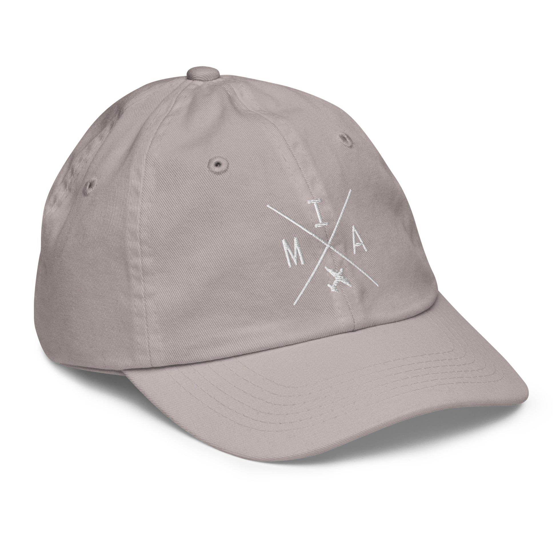 Crossed-X Kid's Baseball Cap - White • MIA Miami • YHM Designs - Image 26