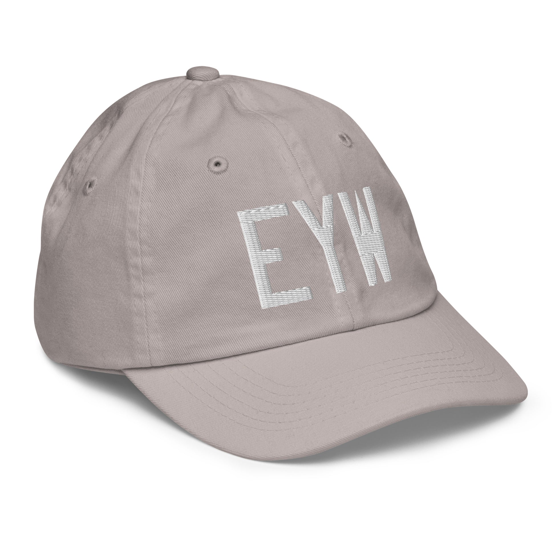 Airport Code Kid's Baseball Cap - White • EYW Key West • YHM Designs - Image 26