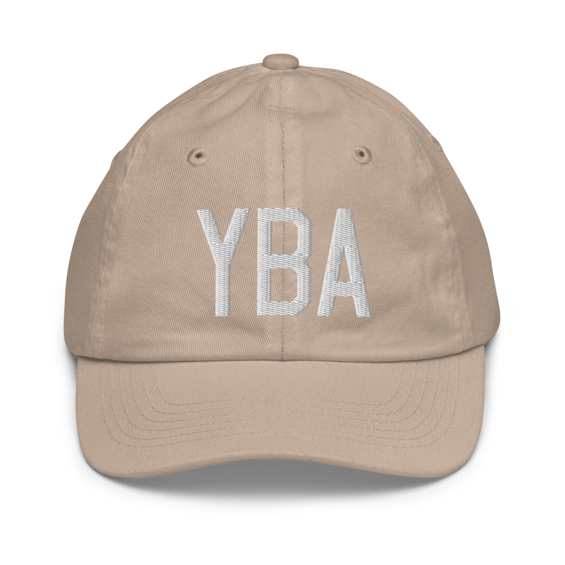 Airport Code Kid's Baseball Cap - White • YBA Banff • YHM Designs - Image 28