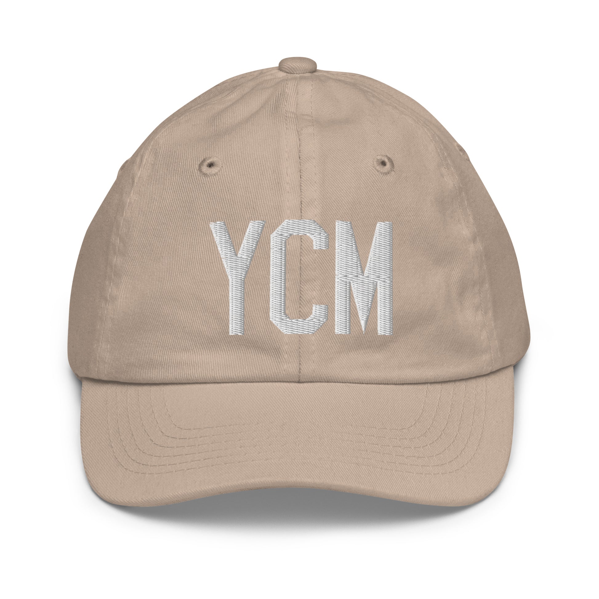 Airport Code Kid's Baseball Cap - White • YCM St. Catharines • YHM Designs - Image 28